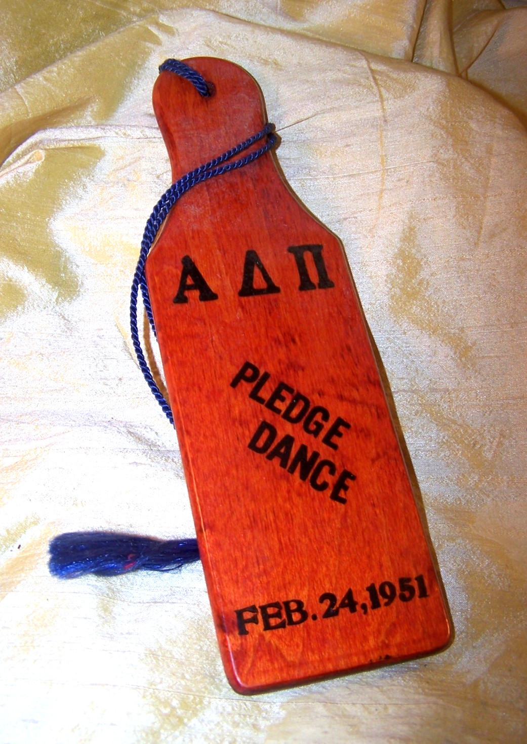 VINTAGE Alpha Delta Pi sorority Pledge Dance mini-paddle, 1951 Gamma Omicron OLD