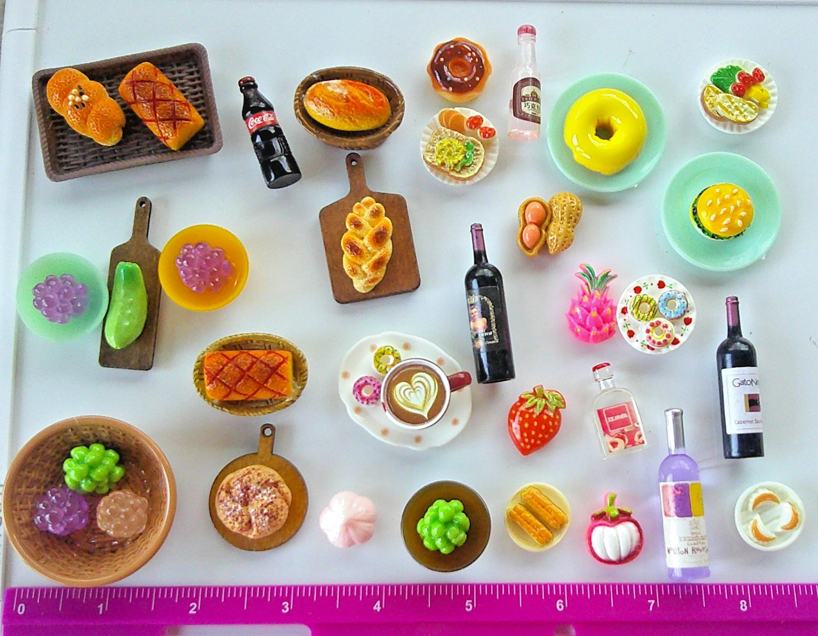 asst mini refrigerator magnets lot of 30 food and drink free shipping