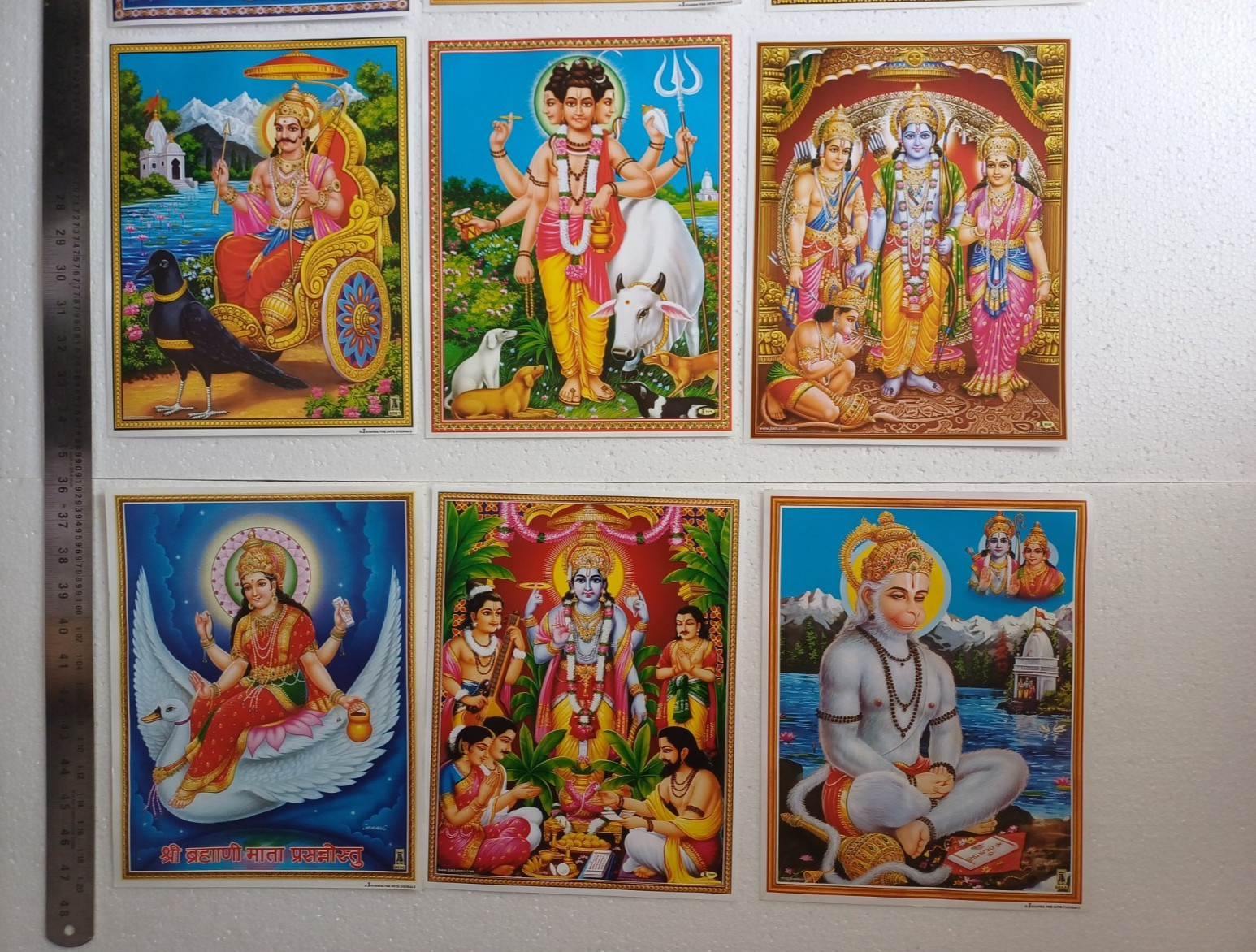 38 Hindu Posters Size 8.5×11 ~Shiva Durga Kali Krishna Rama Hanumana Shri Yantra