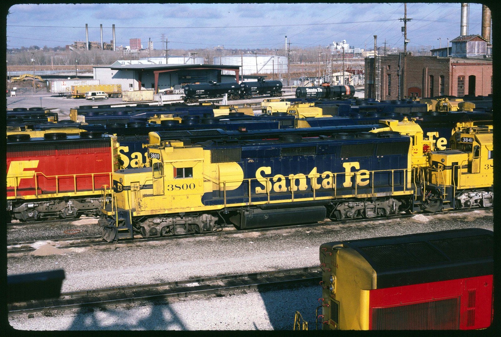 Original Rail Slide – ATSF Santa Fe Railway 3800+ Kansas City 1-1-1987