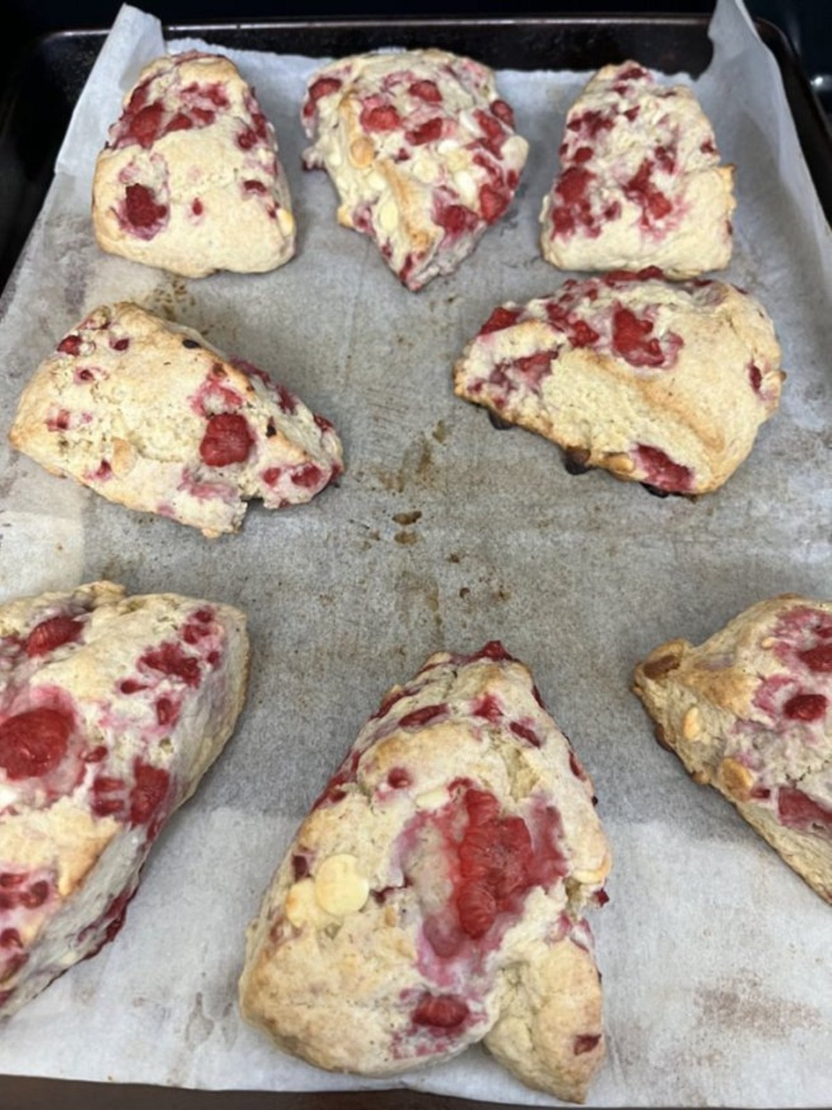 Delicious Raspberry White Chocolate Scones * Organic Ingredients
