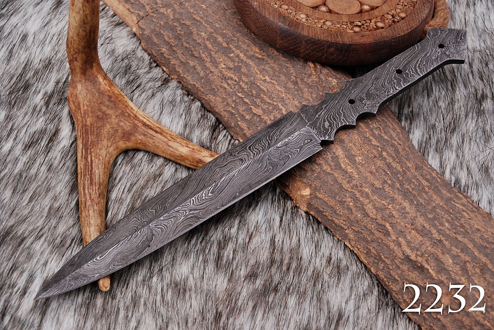 12′ EDC HANDMADE DAMASCUS STEEL HUNTING SURVIVAL DAGGER KNIFE BLANK BLADE x-77
