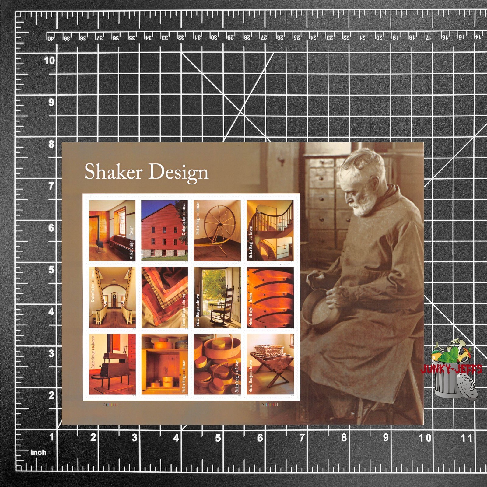 2024 USPS SHEET OF 12 FIRST CLASS LETTER STAMPS SHAKER DESIGN 73¢