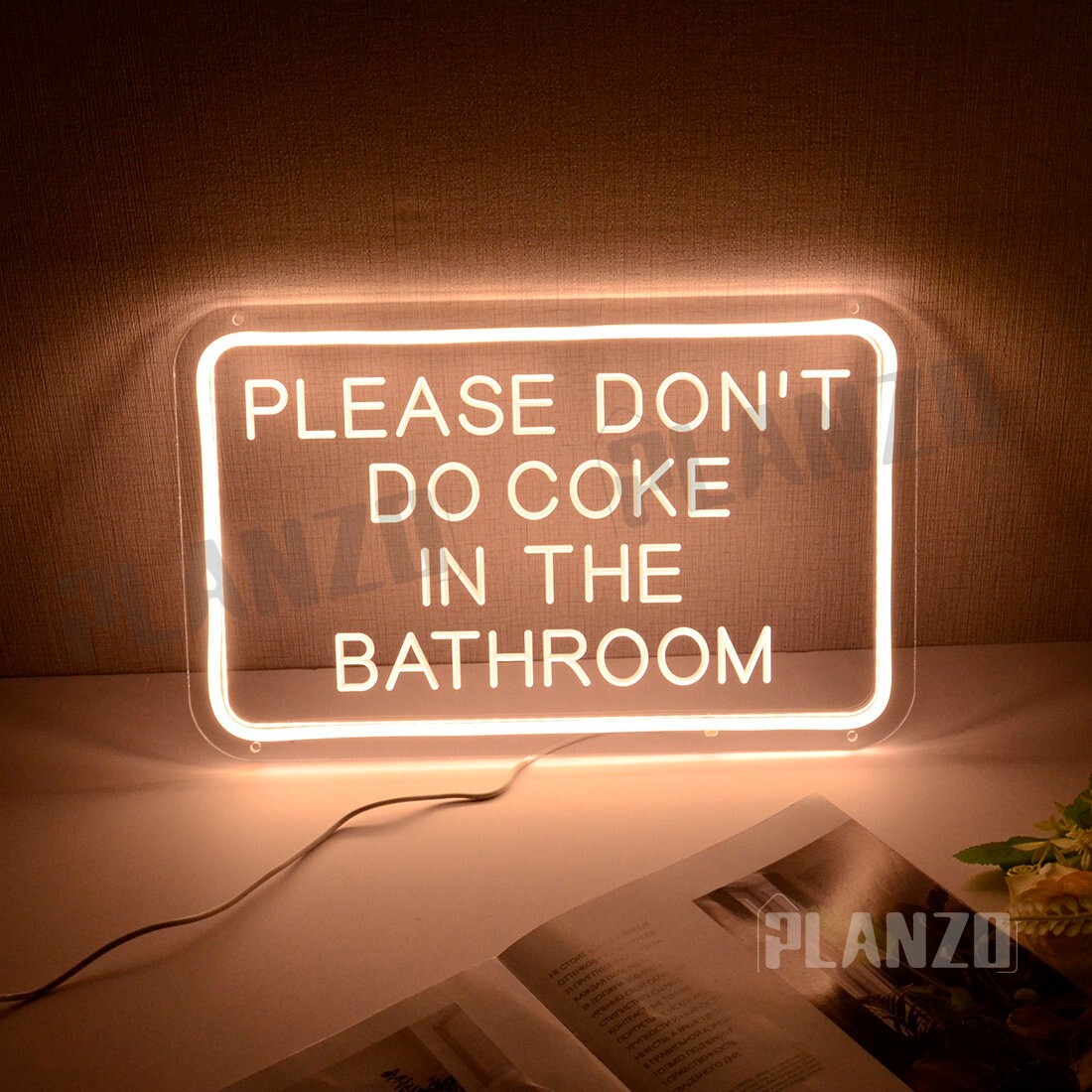 Please Don’t Do Coke In The Bathroom Neon Light Sign Birthday Party Indoors USB