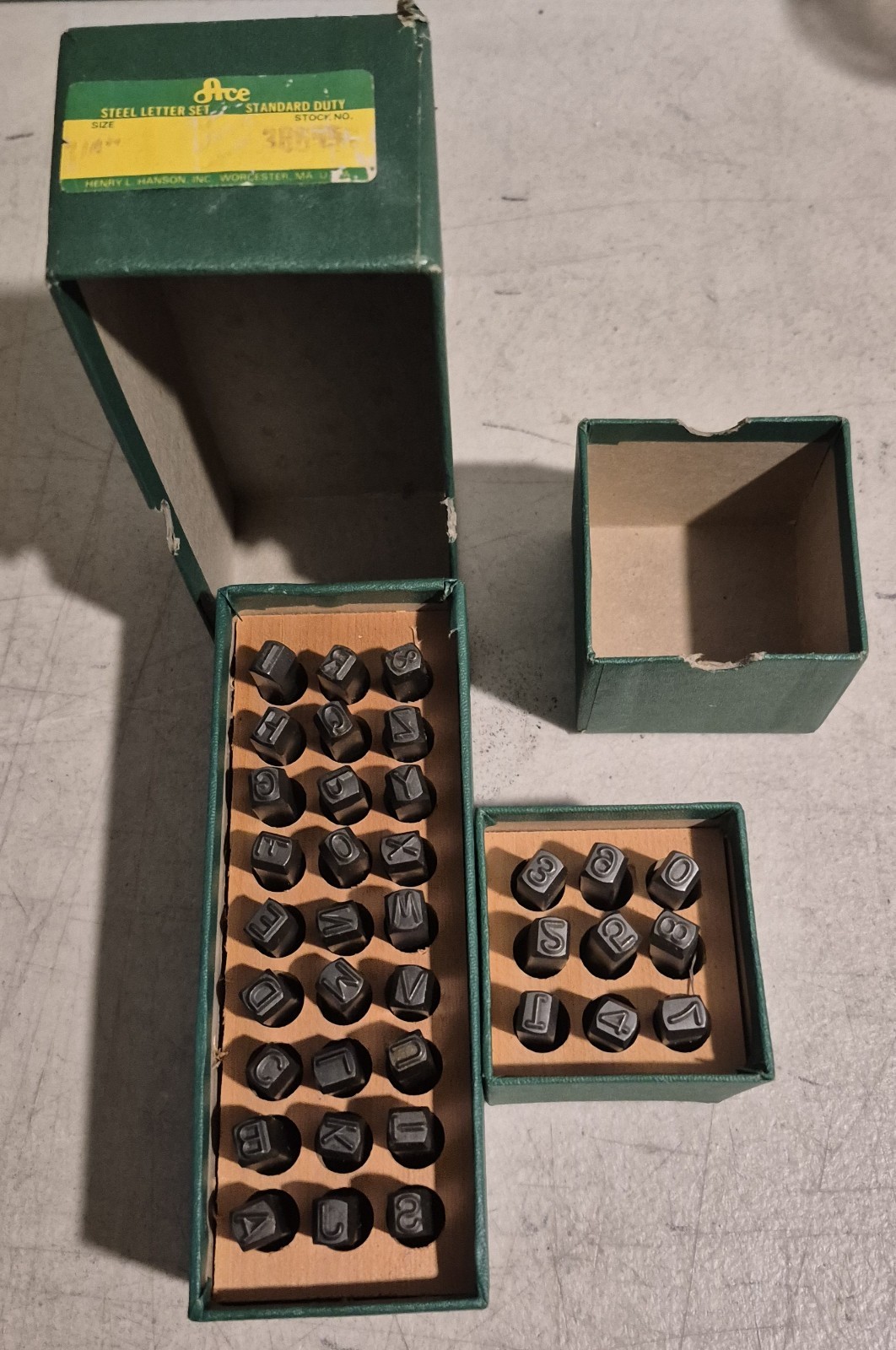 Vintage Ace Hardware Henry Hanson 5/16″ Letter & Number Punches Great Shape USA