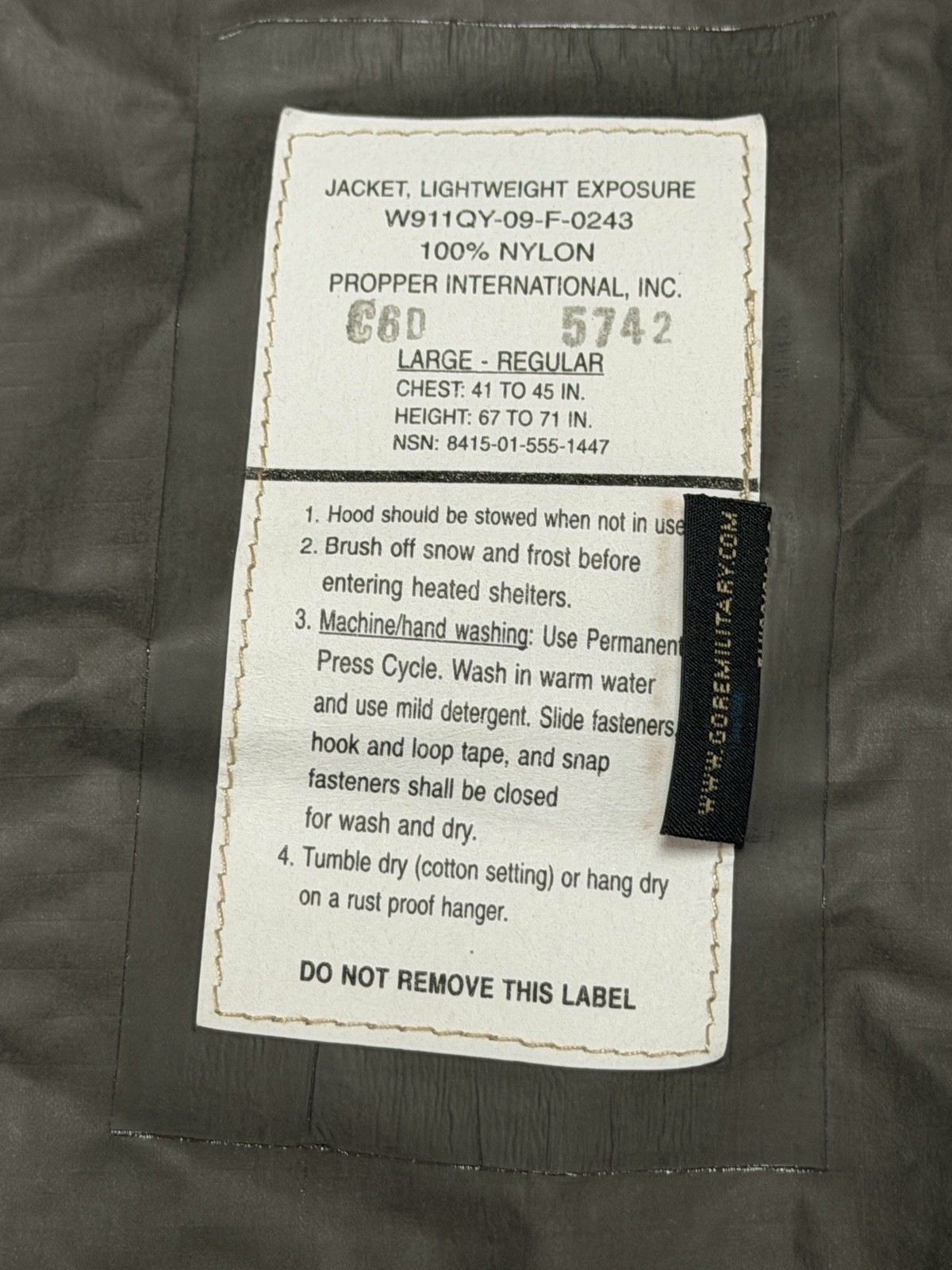 Issued Lightweight Exposure Jacket Large Regular GoreTex USMC Desert MARPAT