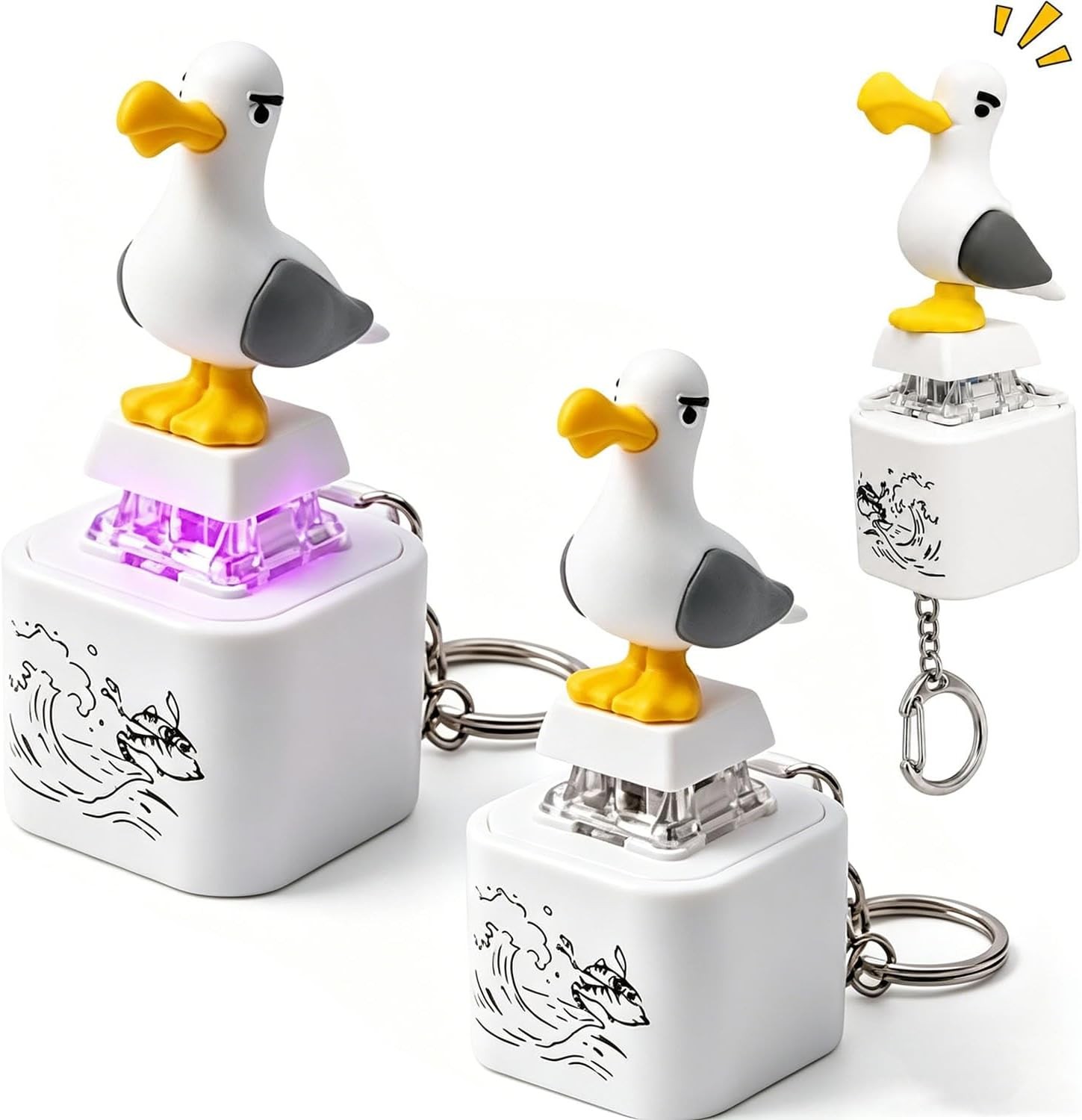 Seagull Mine Button Keychain, Seagull Mine Button, Rechargeable Fidget Clicker