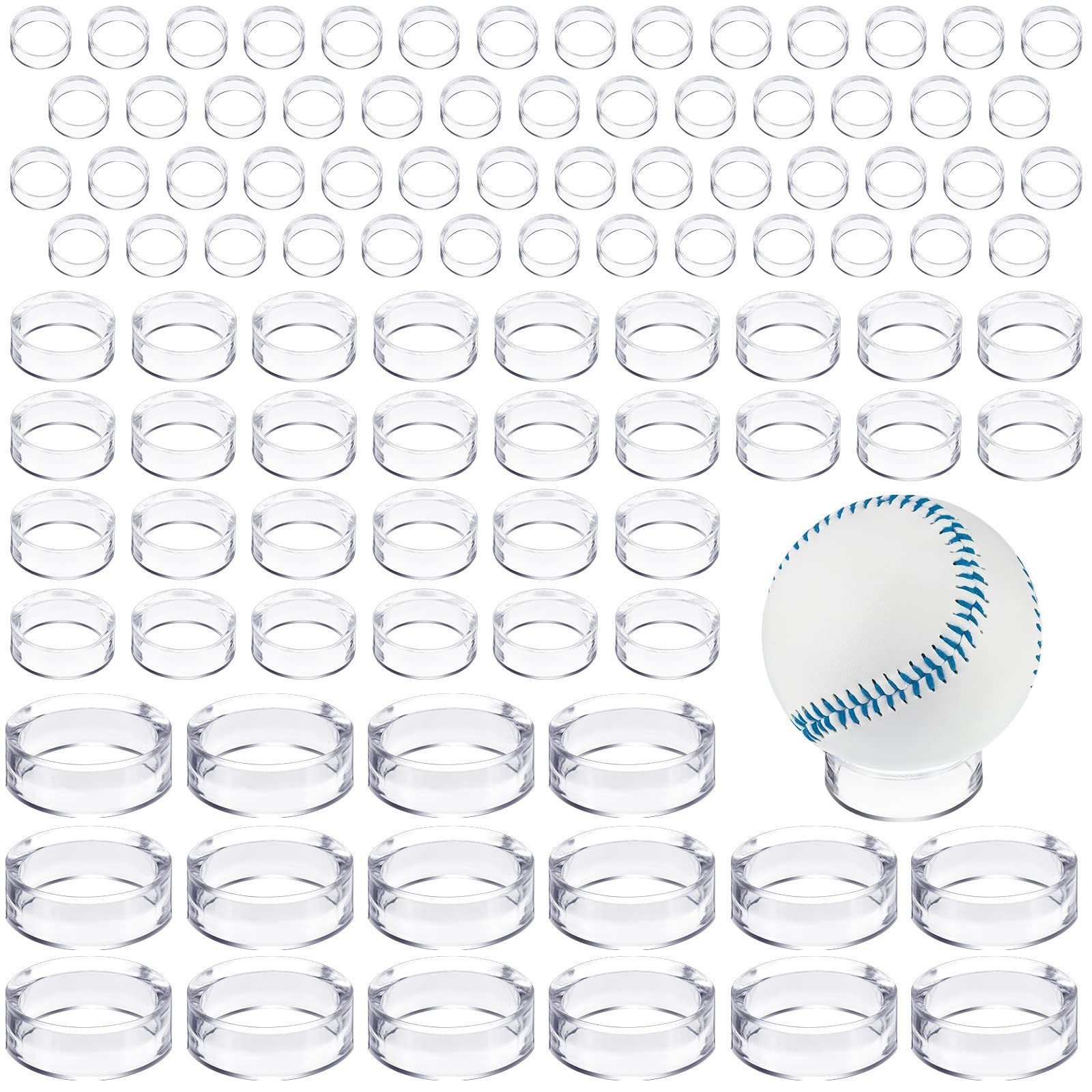 100PCS Clear Acrylic Crystal Sphere Stands Egg Holders for Balls Marbles 3 Sizes