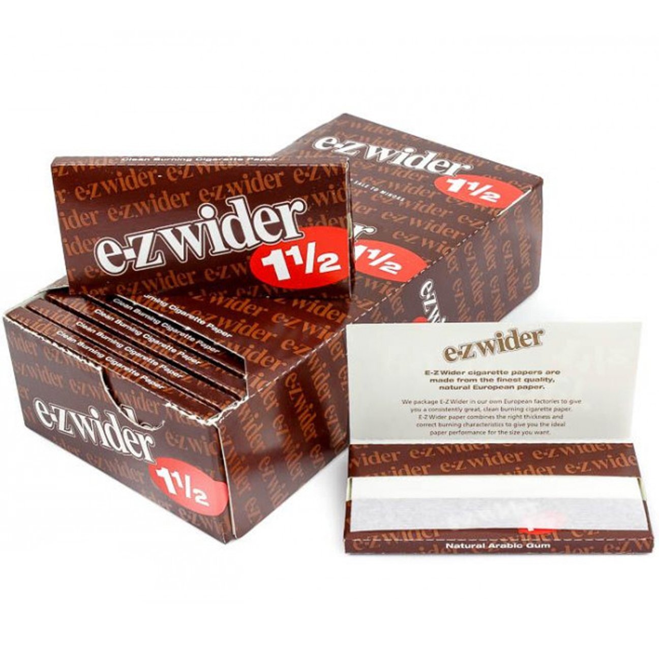 EZ Wider Rolling Paper 1 1/2 Cigarette Papers 1.5 (Full Box of 24 Booklets)