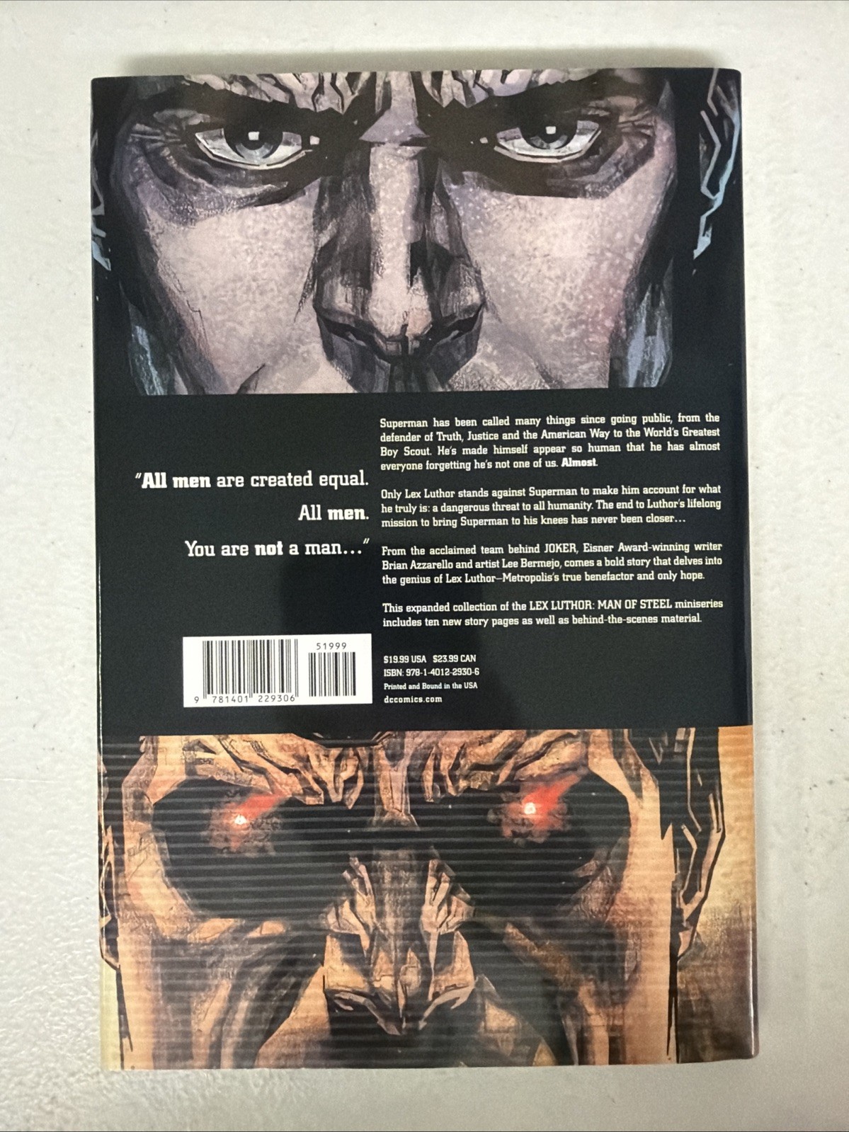Luthor by Azzarello Brian Hardback DC Comics Graphic Novel With Dust jacket *A4