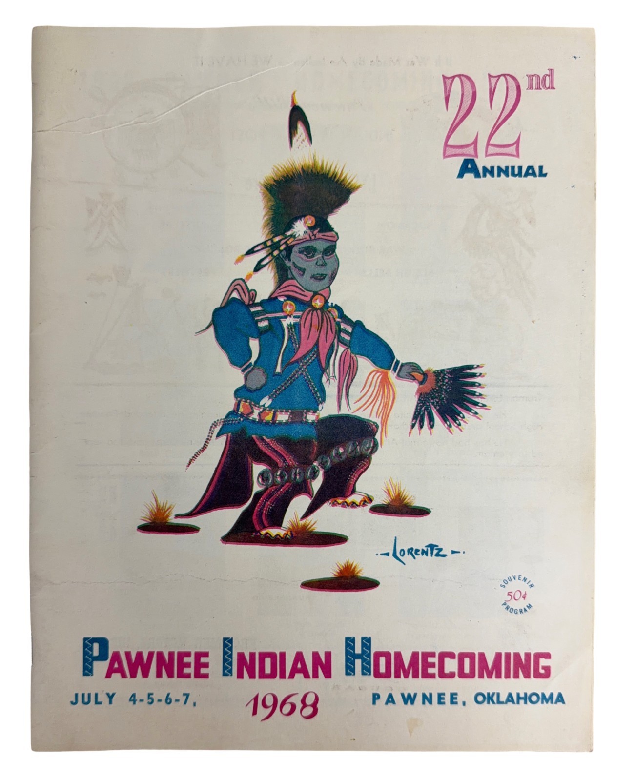 Vintage 1968 Pawnee Indian Homecoming Pow-Wow Program Many Photos with Names
