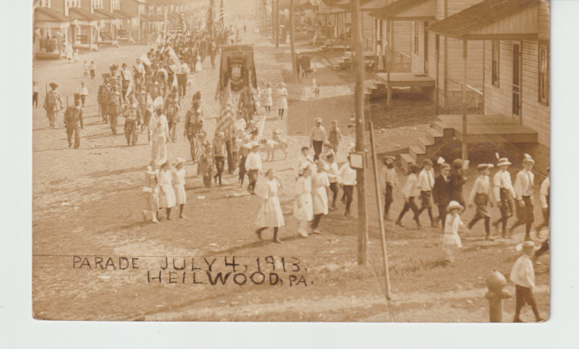 RPPC~Heilwood PA~July 4th Parade 1913~Real Photo Postcard