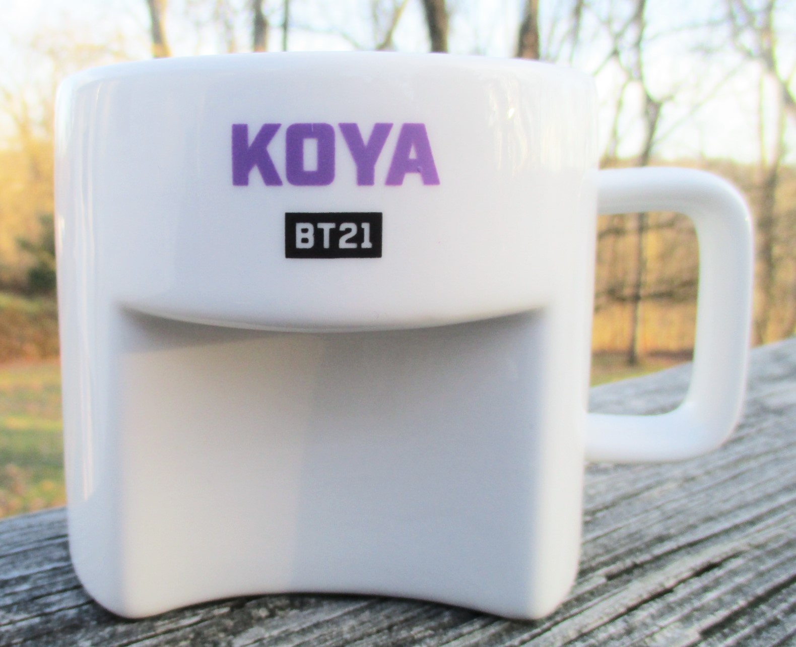 BT21 KOYA Ceramic Mug 450ml Purple Interior Official Authentic Miniso