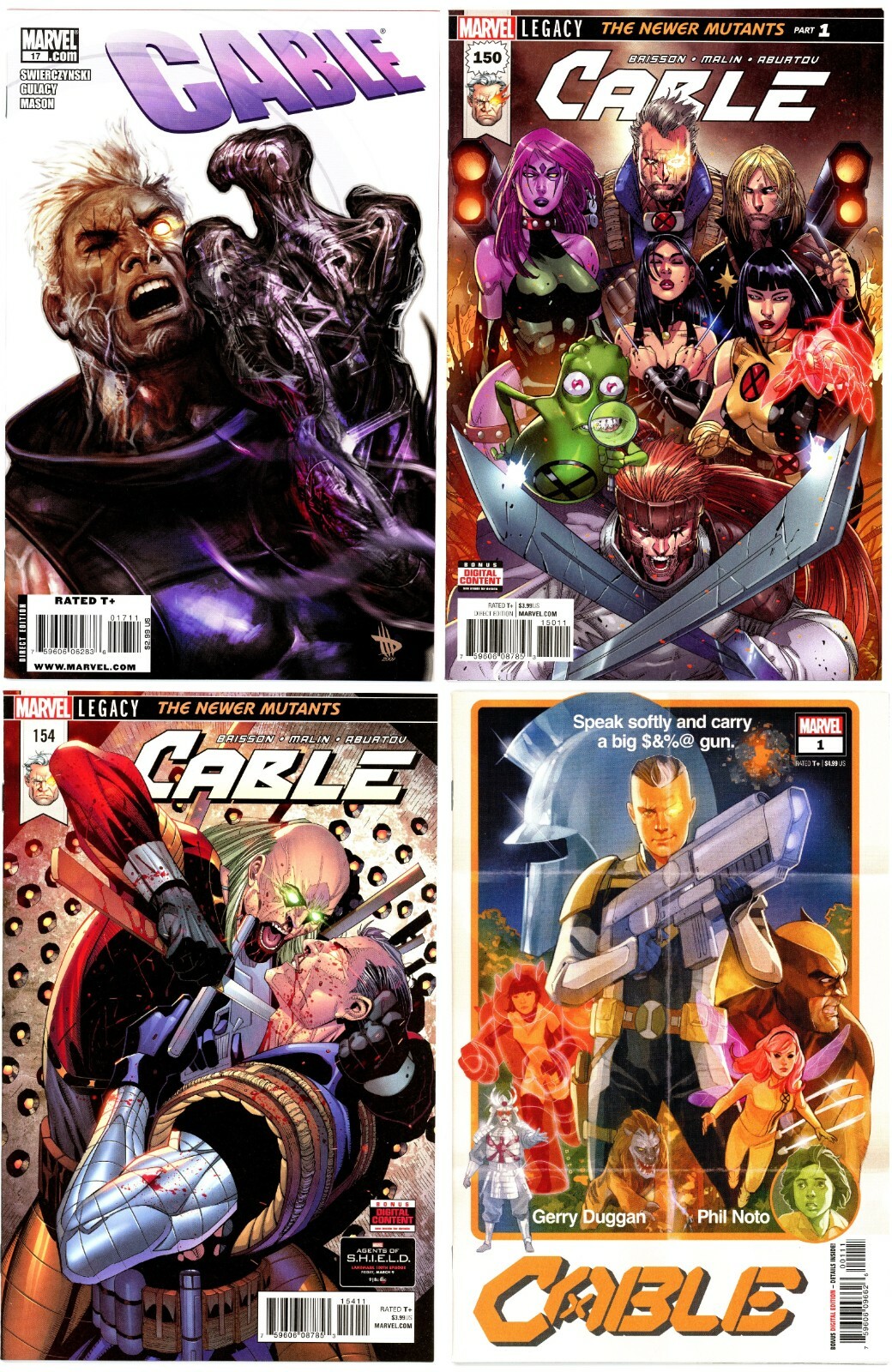 CABLE #17 (2009) + #150, 154 (2017) + #1 (2020) NM Lot of 4 Marvel Comics