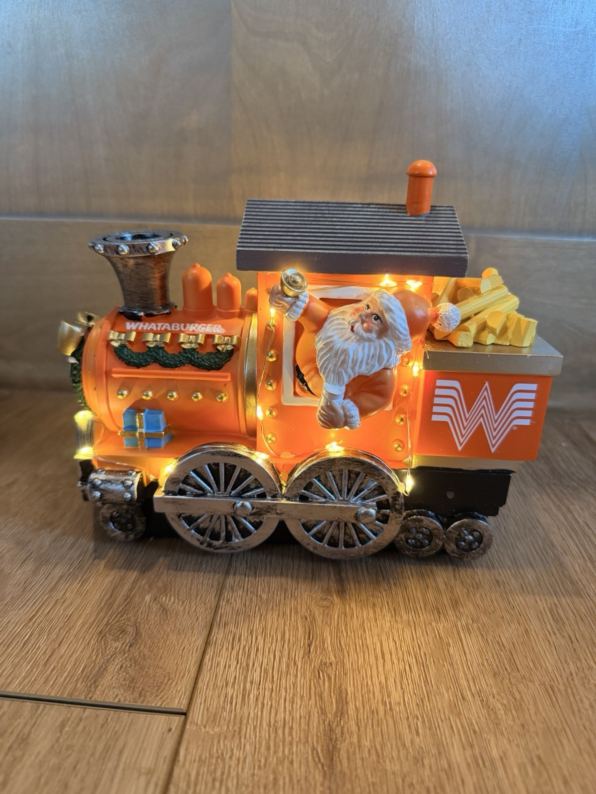 Whataburger Holiday Train Christmas Collectible Lighted Santa Engine w/ Box