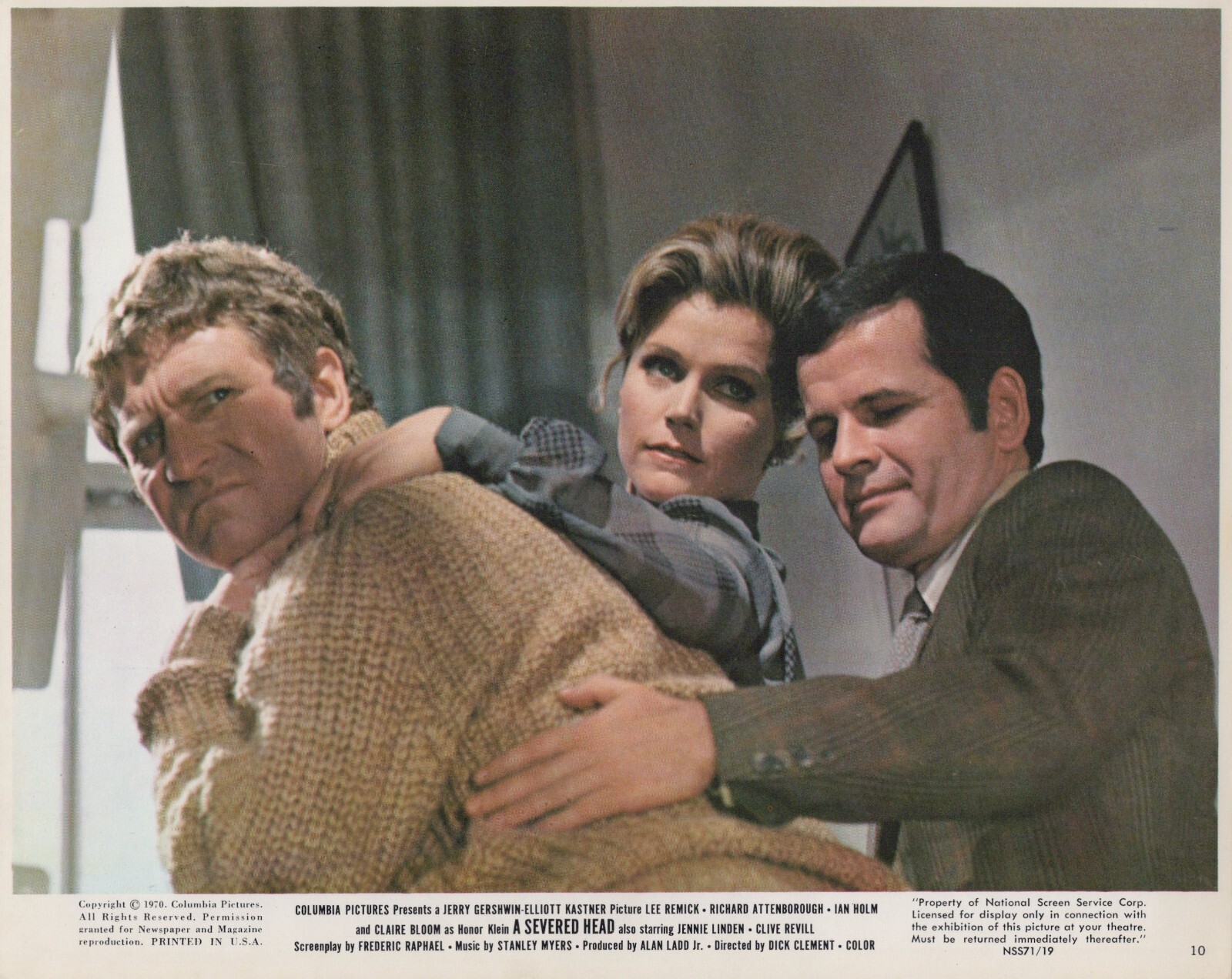 Ian Holm + Lee Remick in A Severed Head (1971)❤️ Original Vintage Photo 824