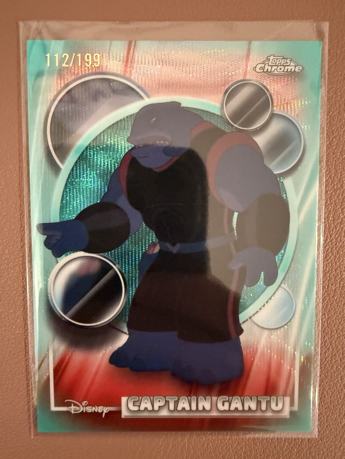 Topps 2026 Chrome Disney Lilo & Stitch Captain Gantu #155 Aqua Refractor 112/199