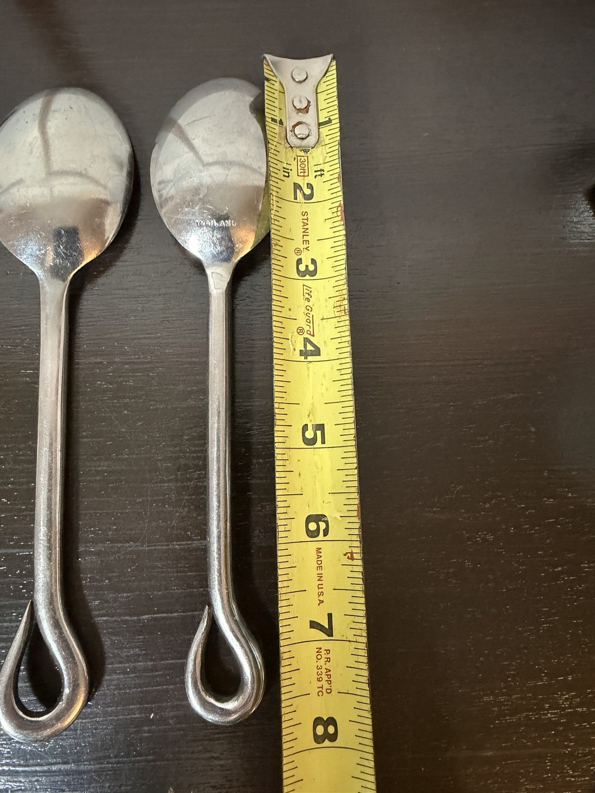 Vintage MCM Thailand Flatware Loop Teardrop Set of 9 Pc Spoons, Forks & Knives