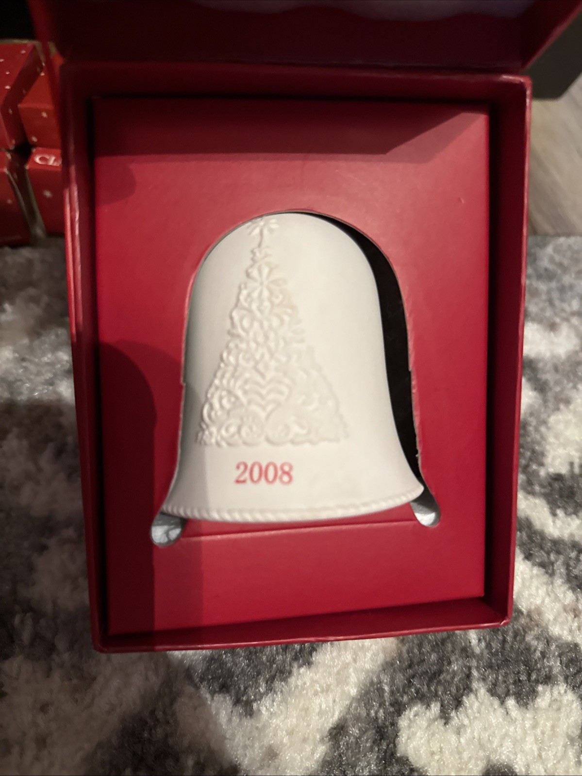Christmas Hallmark Keepsake Ornament Porcelain Dated Bell 2008 With Box