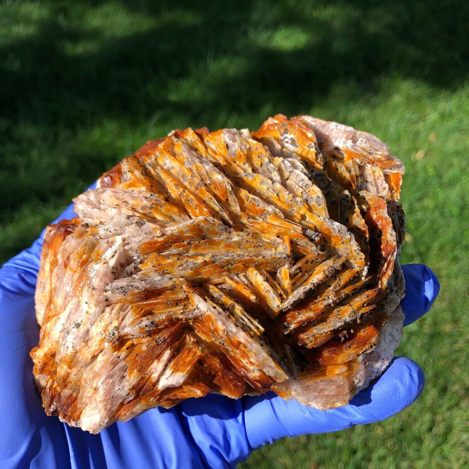 1490g (3.3 lbs) Barite Blade Crystal Cluster Specimen Generator USA
