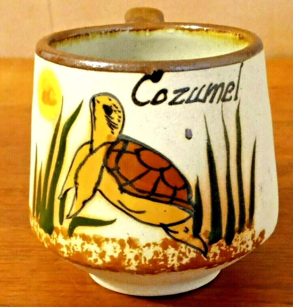 Tonala Style Tortoise Sand Sun Turtle Cozumel Mexico Stoneware Coffee Cup Mug