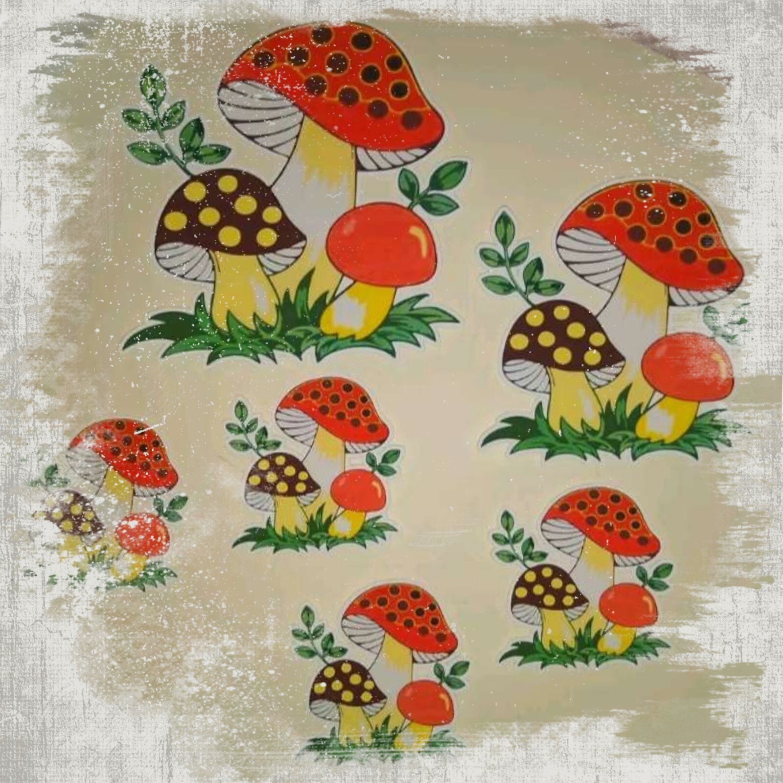 Merry Mushrooms Stickers Sticker Pack – x6 – New Improved Material!