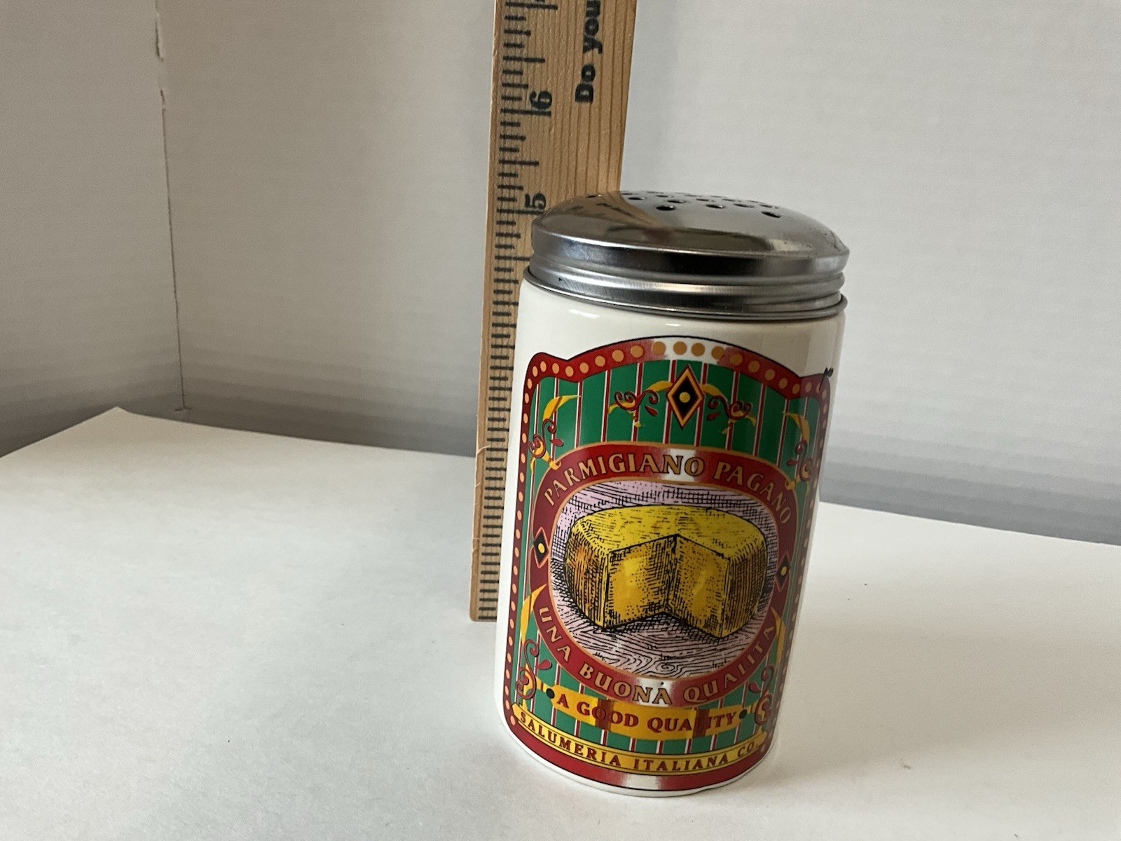 Vintage Corner Grocery Roshco Parmesan Parmigiano Pagano Cheese Canister Shaker