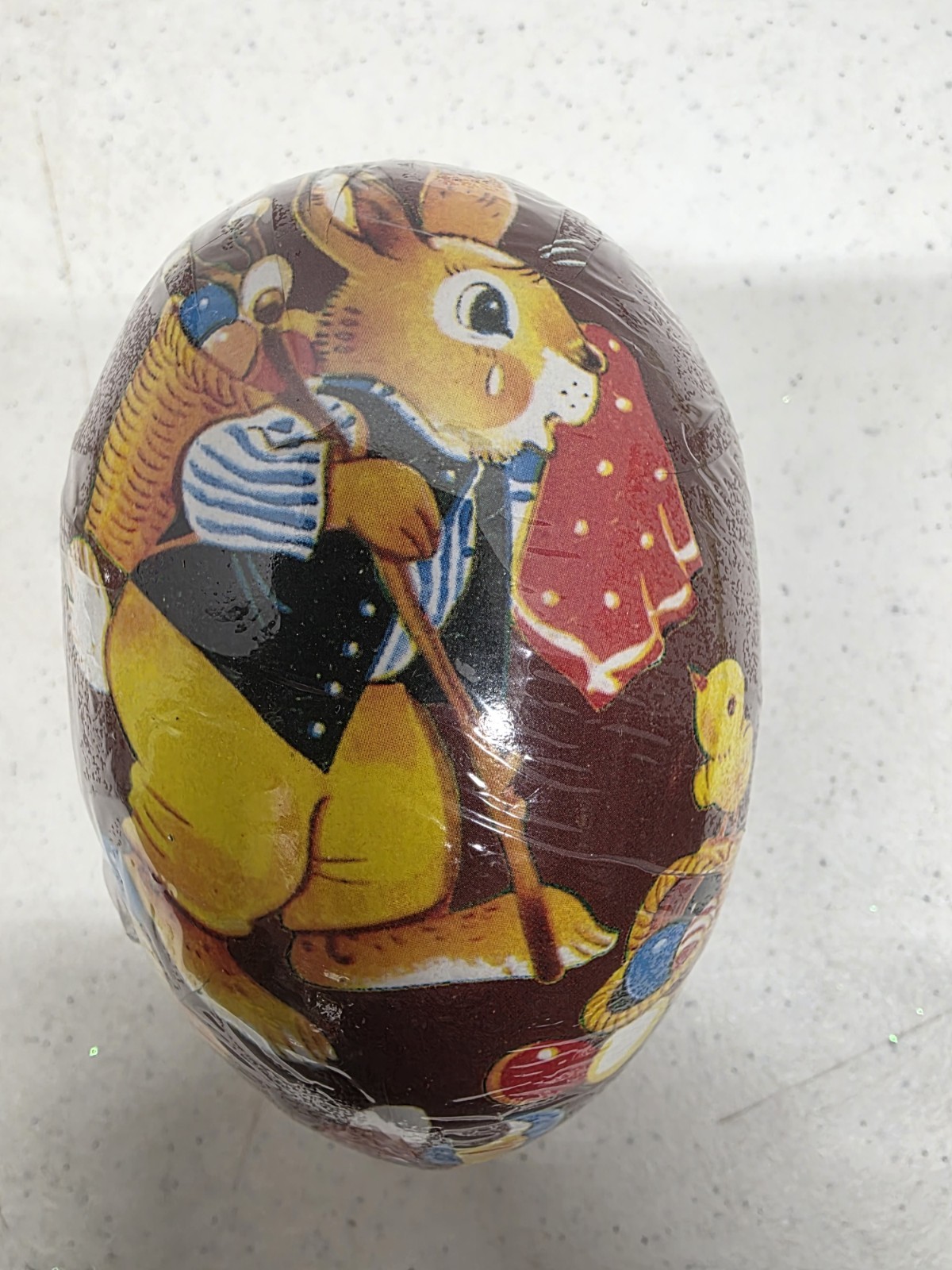 Nestler Paper Papier Mache Easter Egg Candy Container Hiking Bunny 4.5″ Sealed