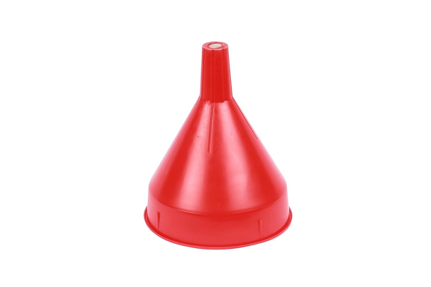 Red Polyethylene Funnel with Strainer for Oil, Fuel & Grease – 2 Quart