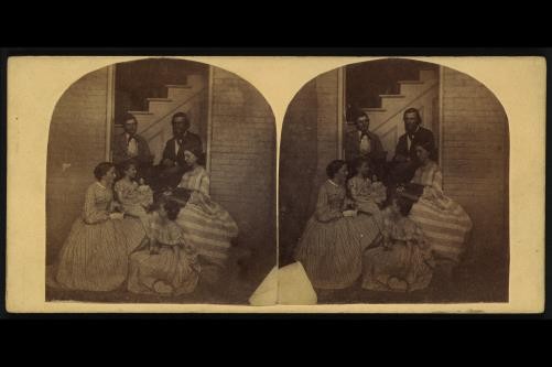 Photo:Photo of Stereograph,Group at Altoona,c1861,Women,Men,Children