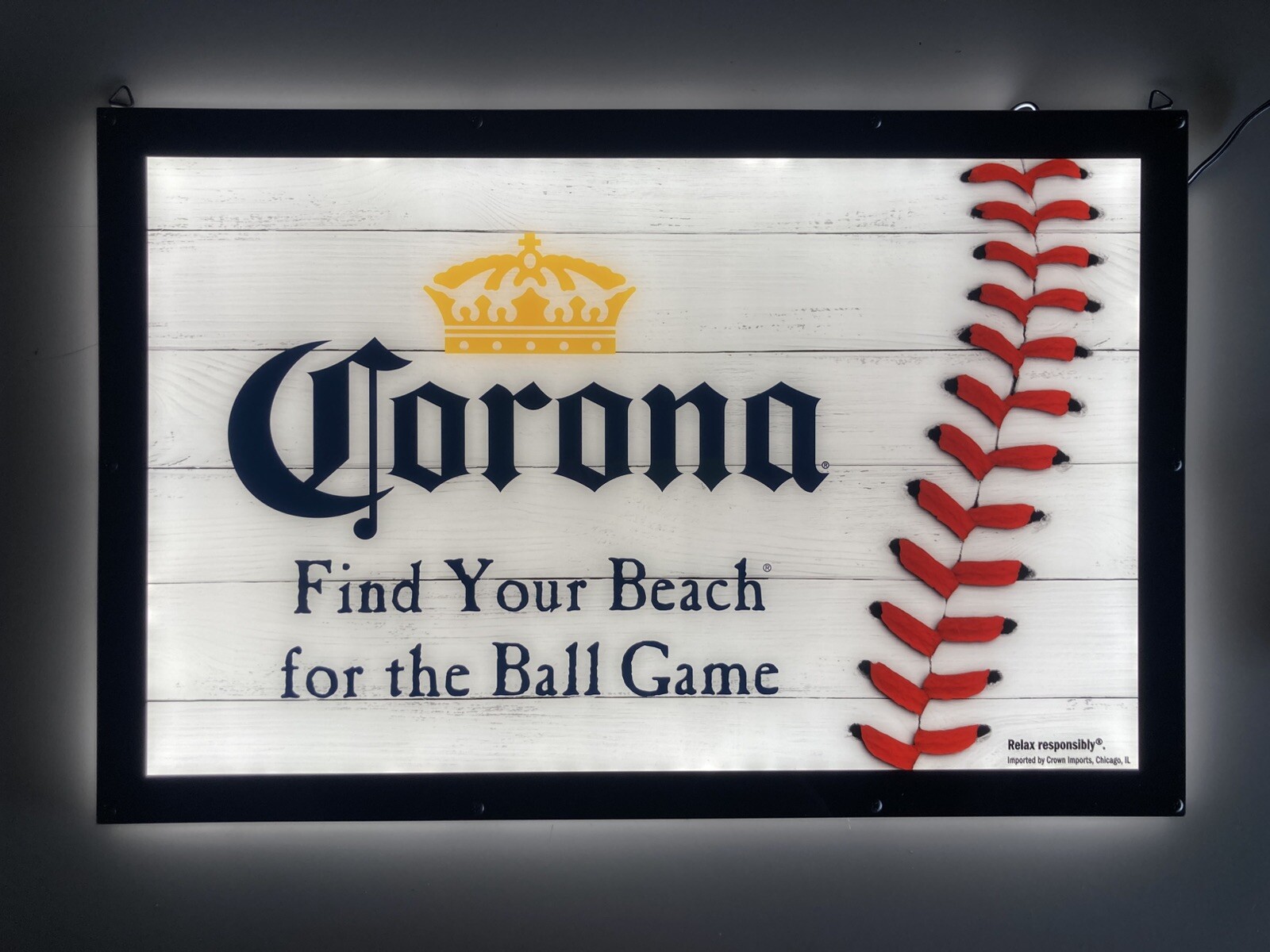 🌟New Corona Extra Baseball LED Light Beer Bar Sign Not Neon for restaurant