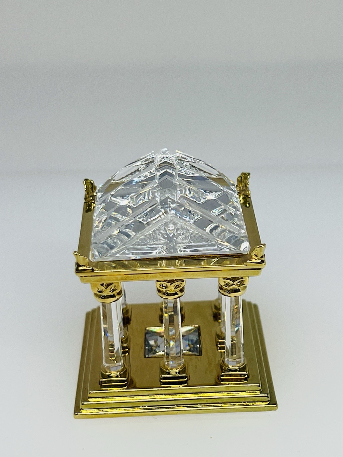 Swarovski Crystal Gold Greek Temple Figurine 243446 MIB