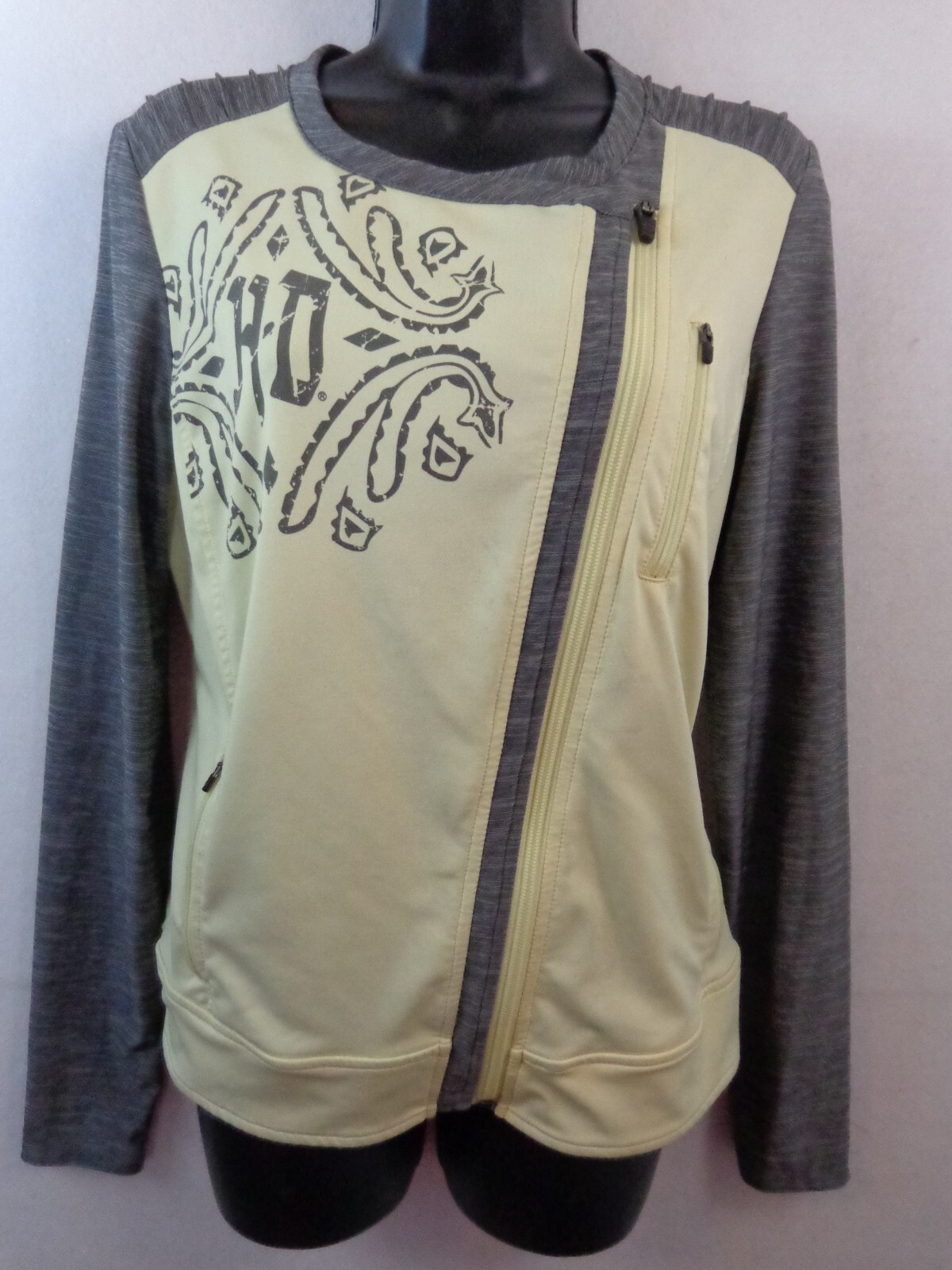 Harley Davidson Jacket Women’s M Yellow Grey Performance Asymmetrical Moto