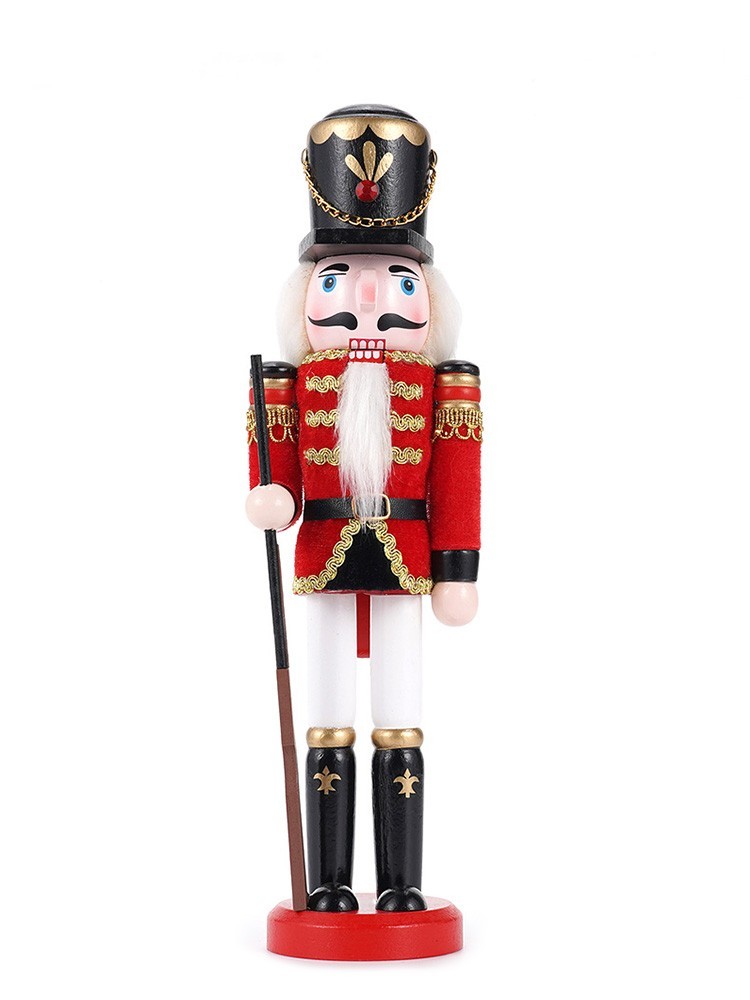 12 inches Christmas Nutcracker Decoration Soldier in Red and Black Outfit