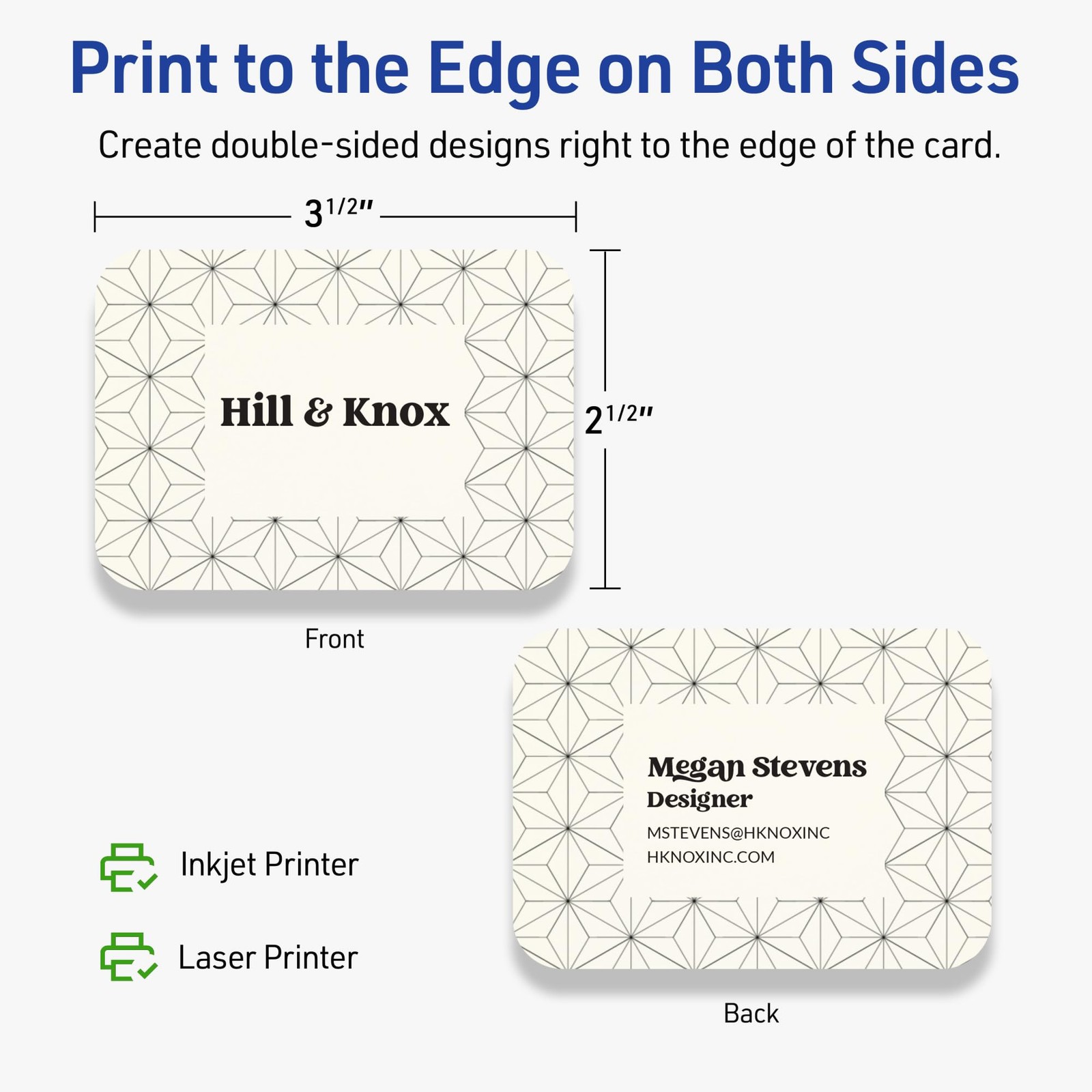 Avery Printable Rectangle Rounded Corner Business Cards Sure Feed Technology