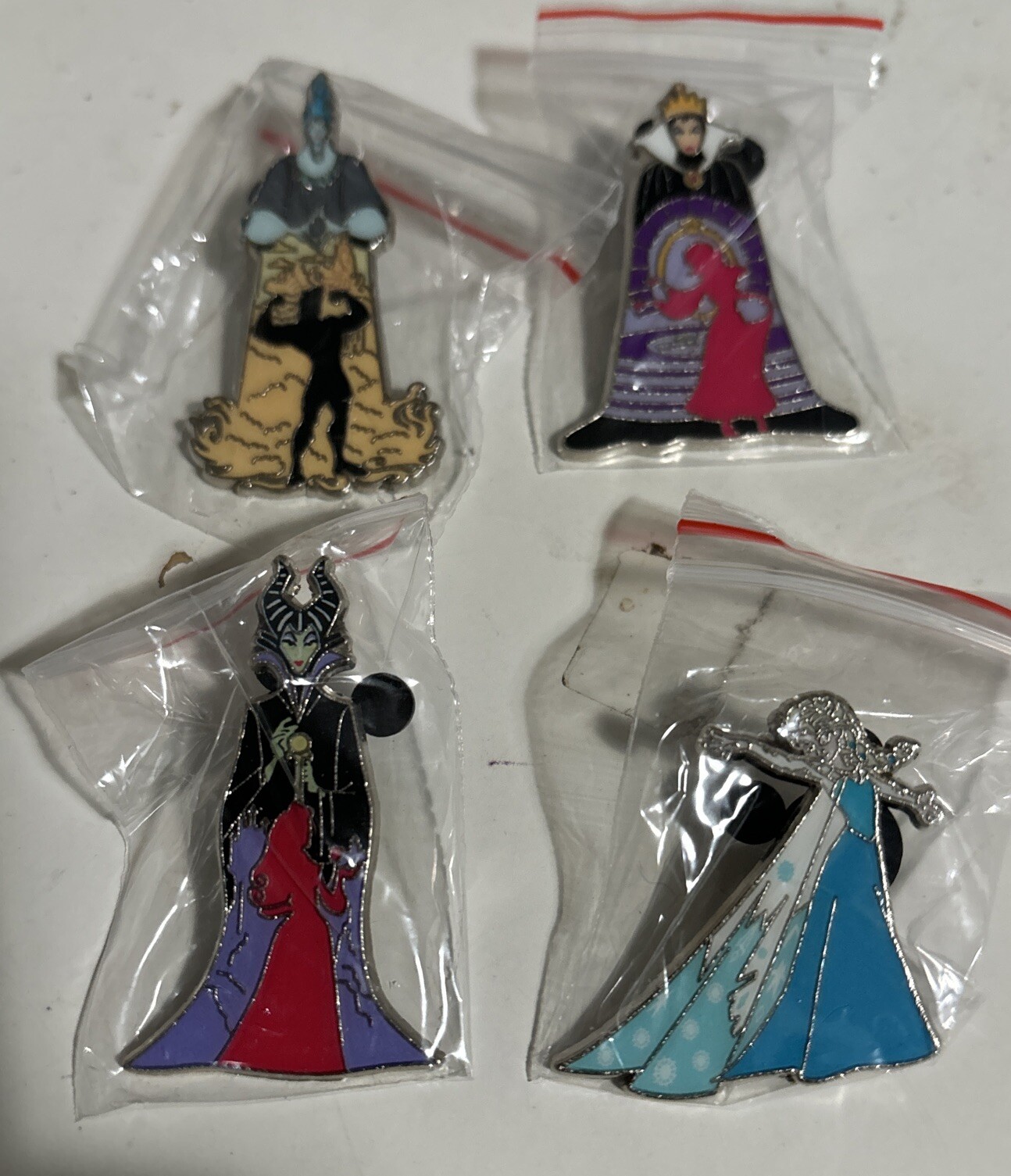 Disney Villains MALIFICENT HADES QUEEN OF HEARTS ELSA Only Pins lot of 4