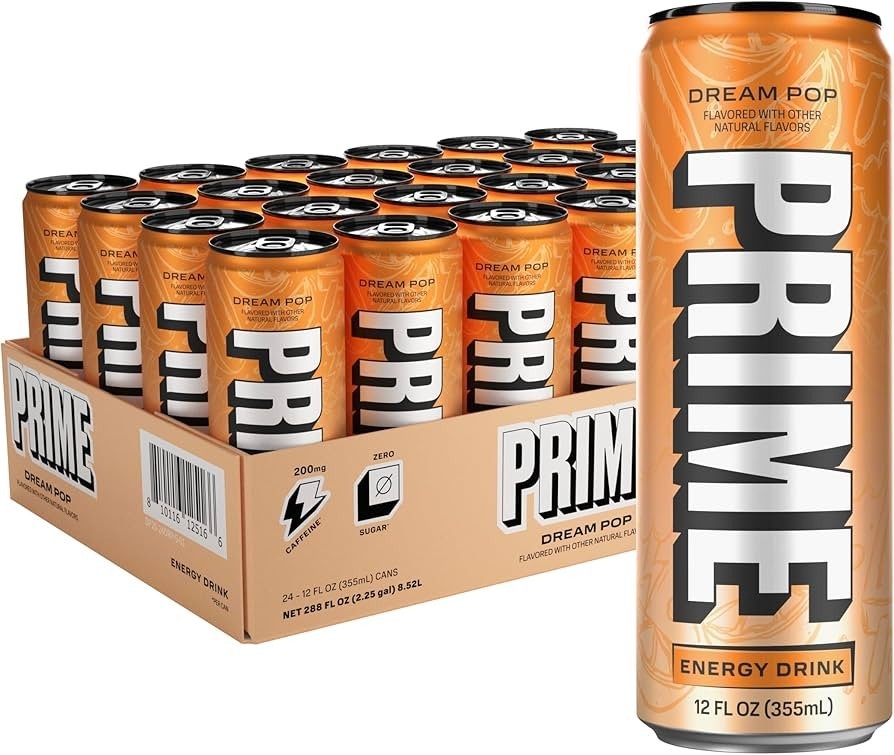 PRIME Energy DREAMPOP, Zero Sugar Energy Drink, 200mg 12 pack