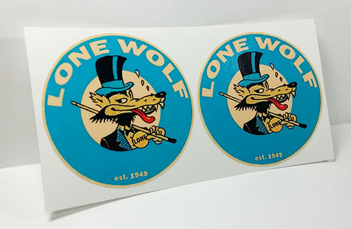 Pair 3″ LONE WOLF Vintage Style DECAL, Vinyl STICKER, rat rod, racing, hot rod