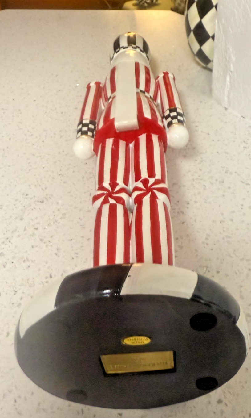 Mackenzie-Childs Checkmate Peppermint Nutcracker – Large 21 Inch