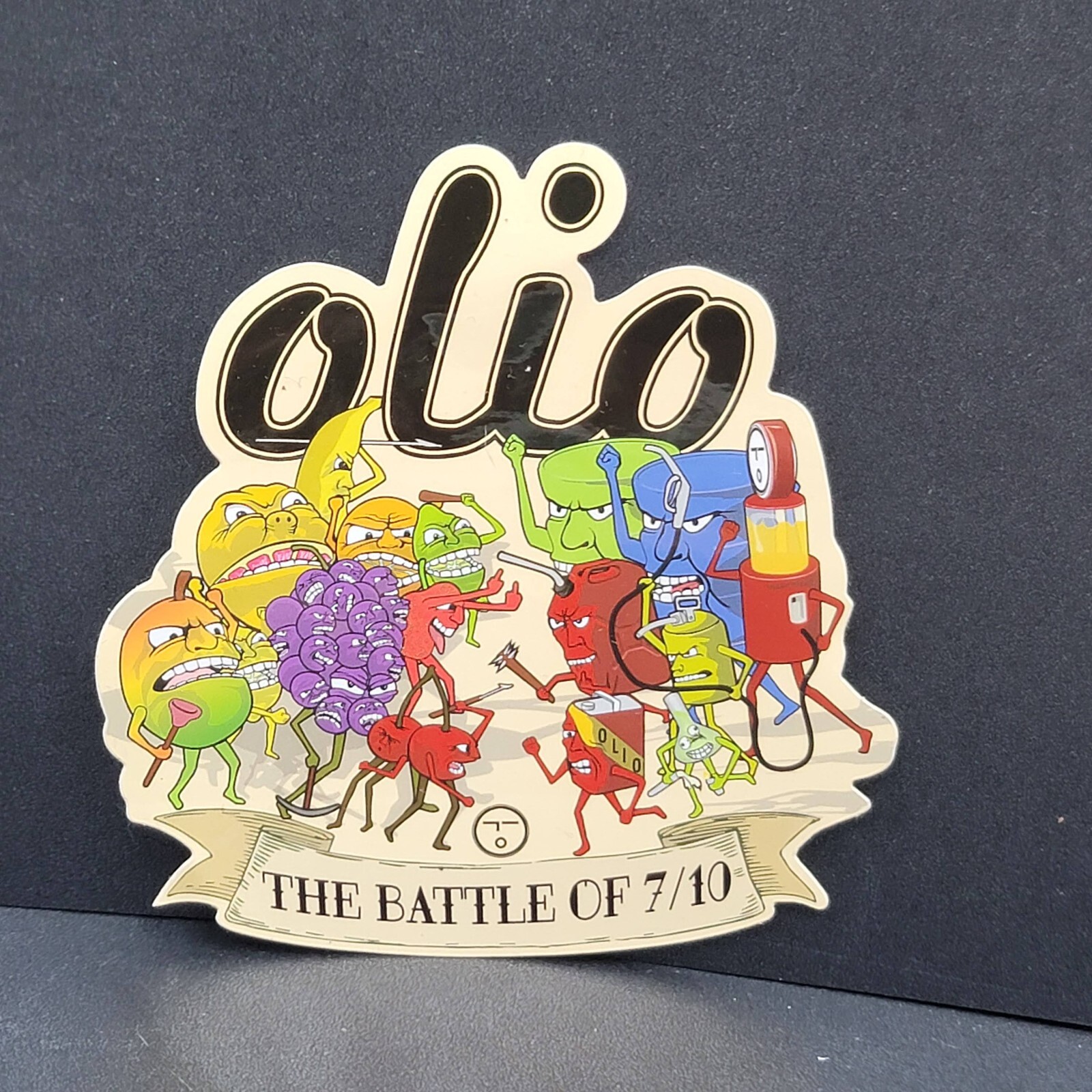 Olio Sticker The Battle of 710 Fruits vs gases 4.75″ x 4.5″