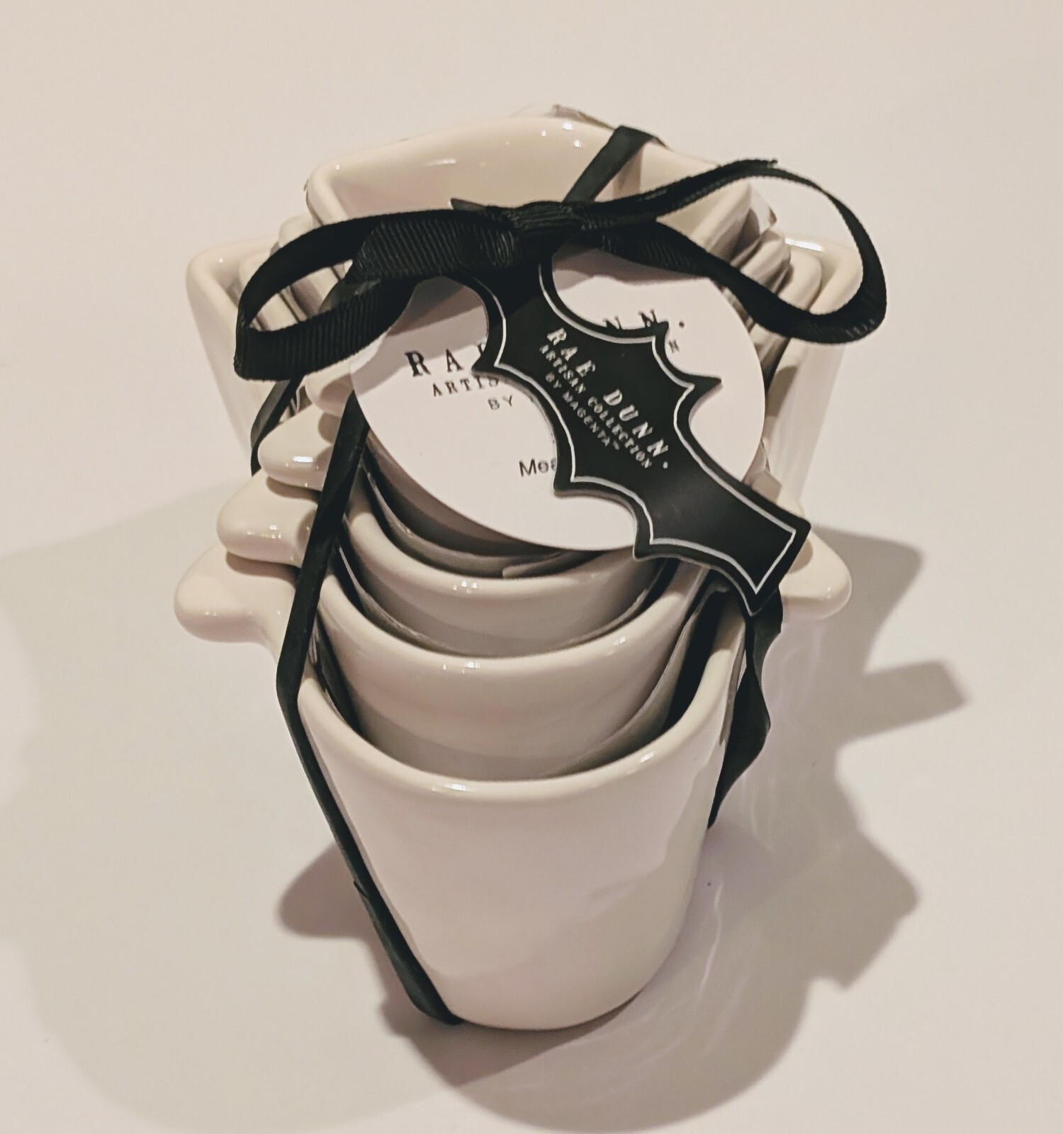 Rae Dunn White GHOST Shaped Measuring Cups Halloween Brand New