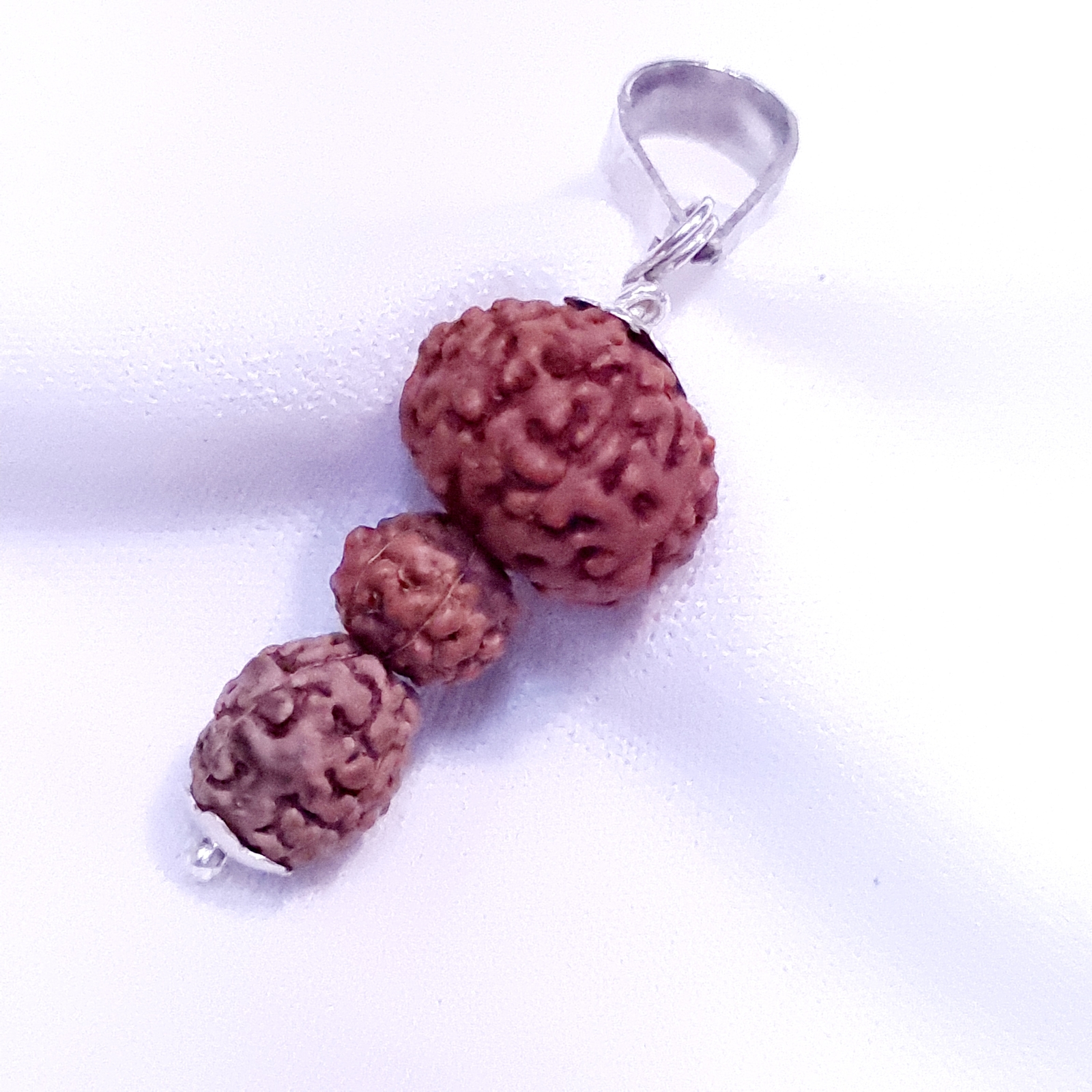 8 , 6 , 4 Mukhi Java Rudraksha Beads Combination With Silver Pendant