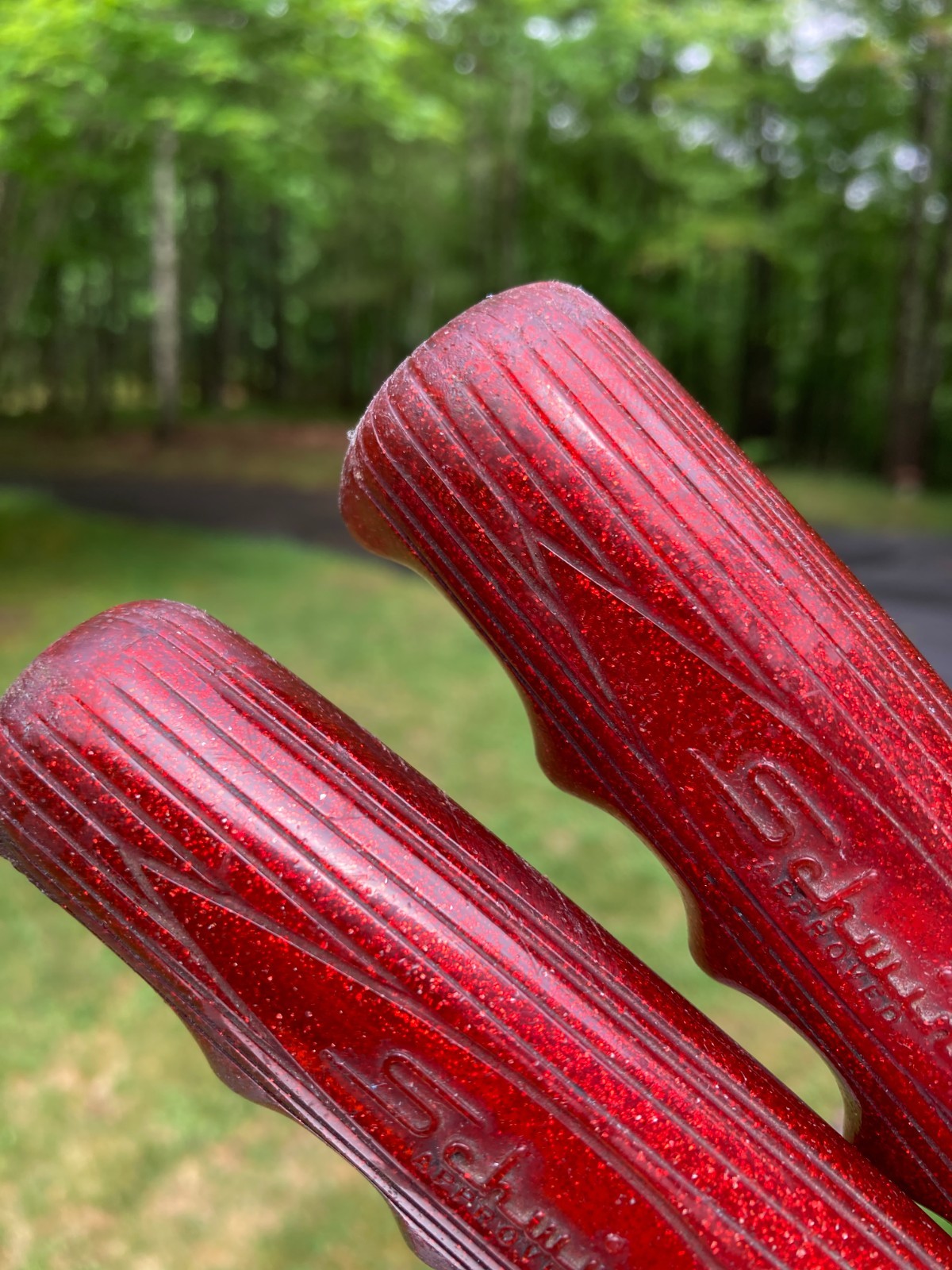 VTG Schwinn Stingray Muscle Bike 1971 Original Metallic Glitter Red Hand Grips