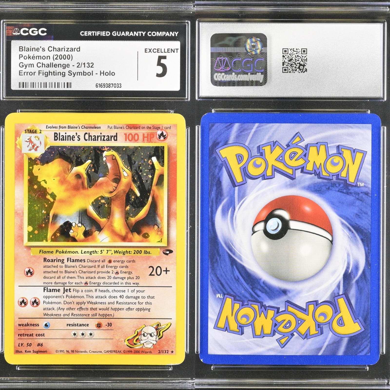 🔥 CGC 5 FIGHTING SYMBOL ERROR BLAINE’S CHARIZARD | GYM CHALLENGE 2/132 🔥