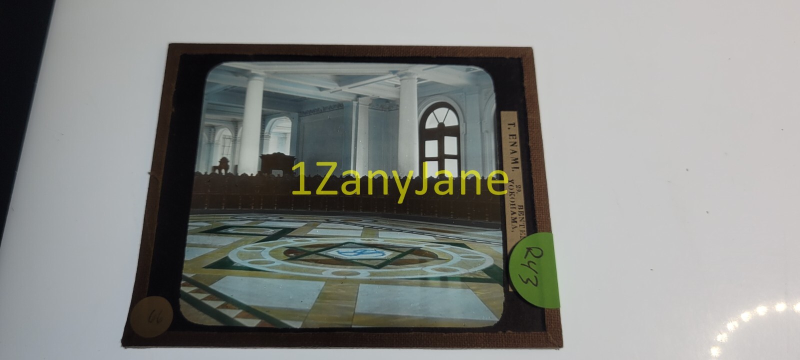 R43 HISTORIC Glass Magic Lantern Slide South America 66 T ENAMI WAXXED FLOOR