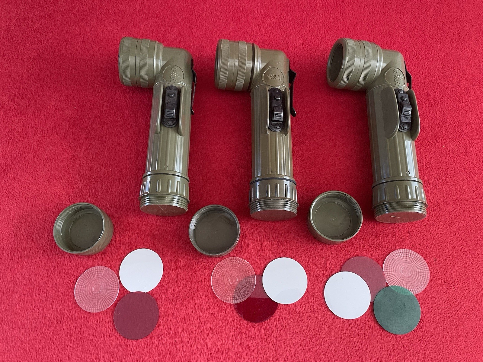Vietnam US Army USGI GT MX-991/U OD Green Flashlight Right Angle Set 3 for Parts