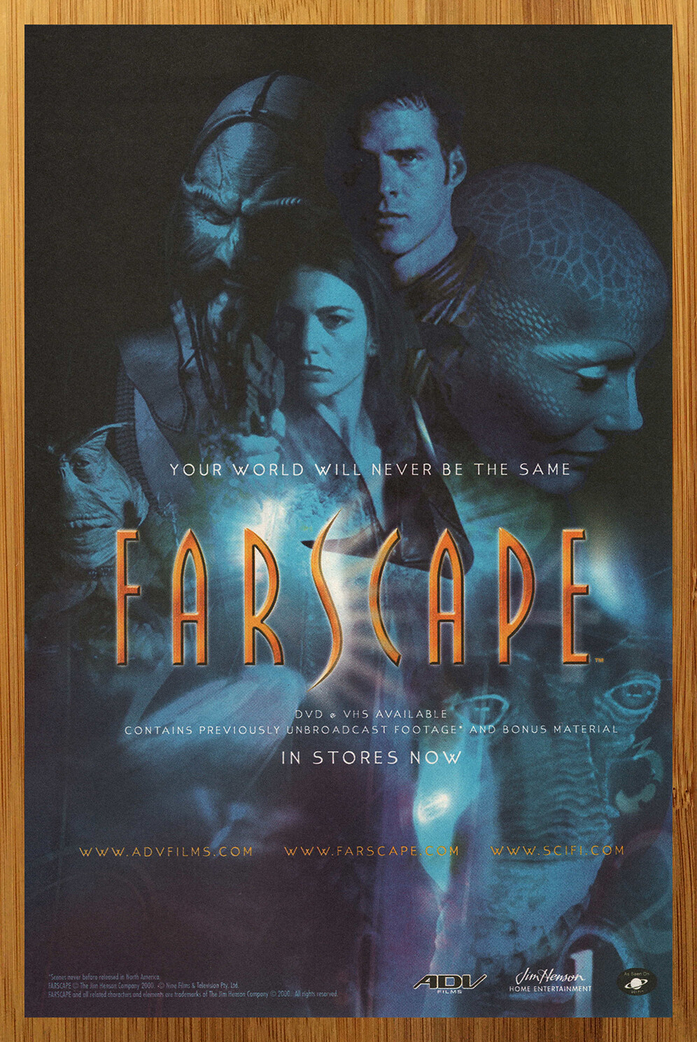 2001 Farscape TV Show Series Vintage Print Ad/Poster Sci-Fi DVD/VHS Promo Art