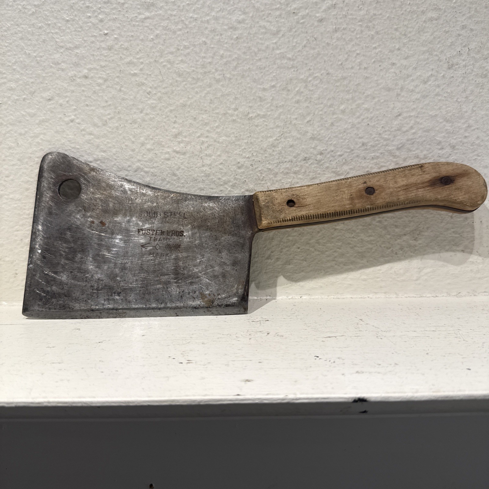 Vintage Foster Bros. 12″ Meat Cleaver Trade Mark Arrow 6.5″Blade USA RARE