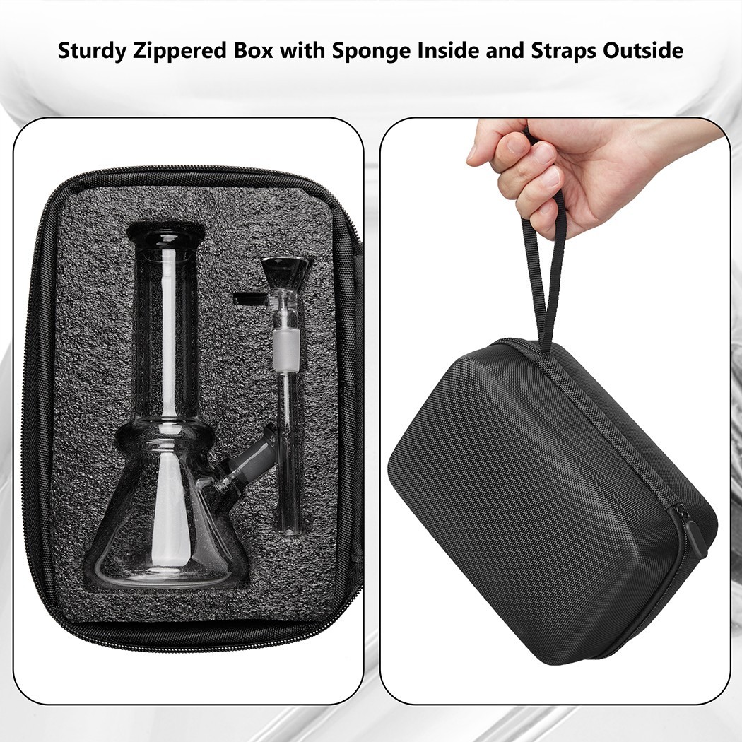 6″ Small Glass Bong with Travel Box Smoking Tobacco Water Pipe 14MM Glass Bowl
