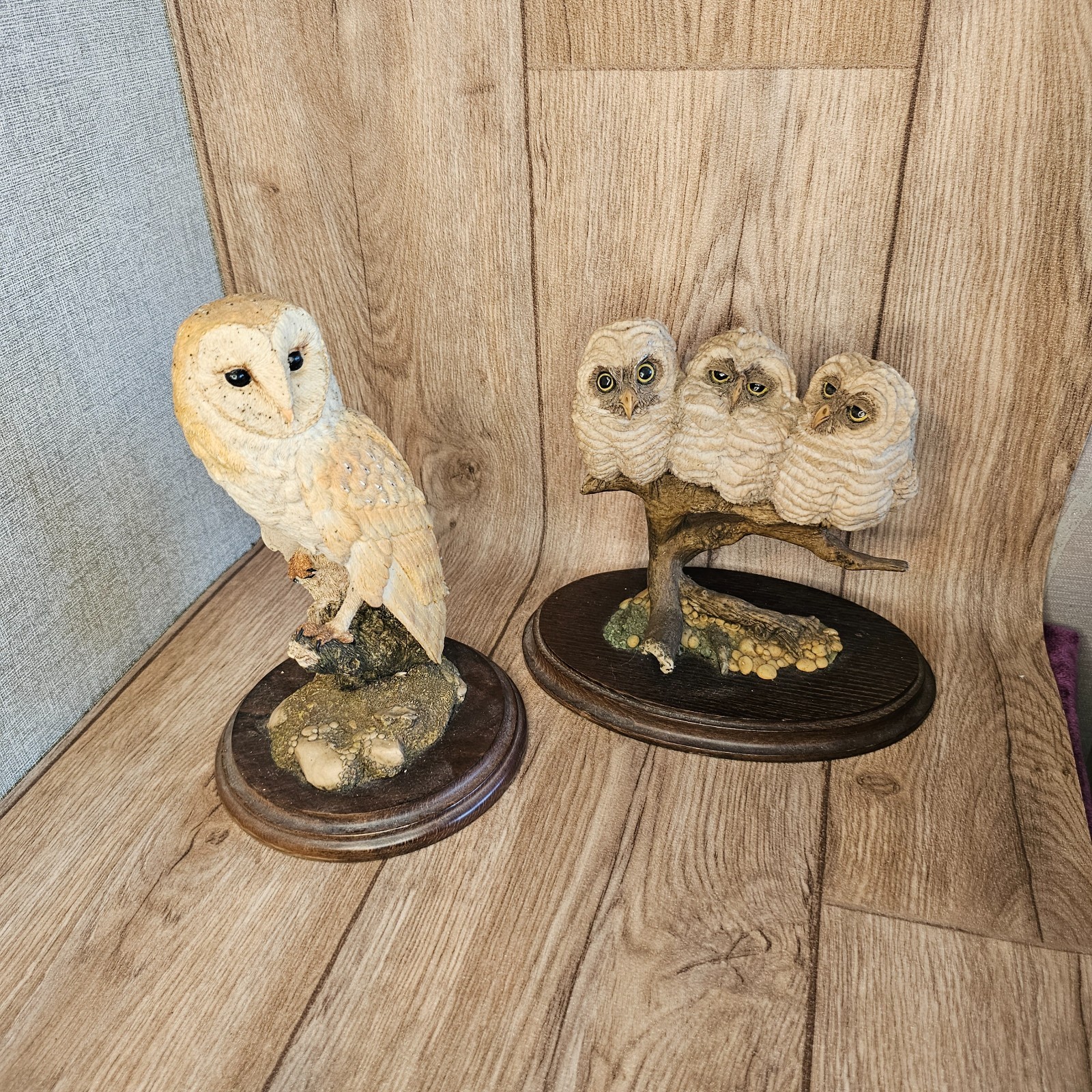 Country Artists Owl Figurines Bundle Barn Owl CA431 Baby Owl Group CA155 England